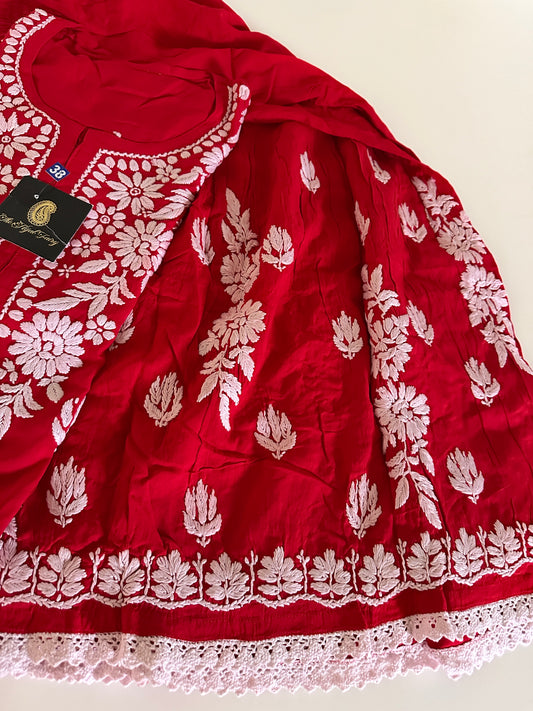 Red - Modal Gharara Set