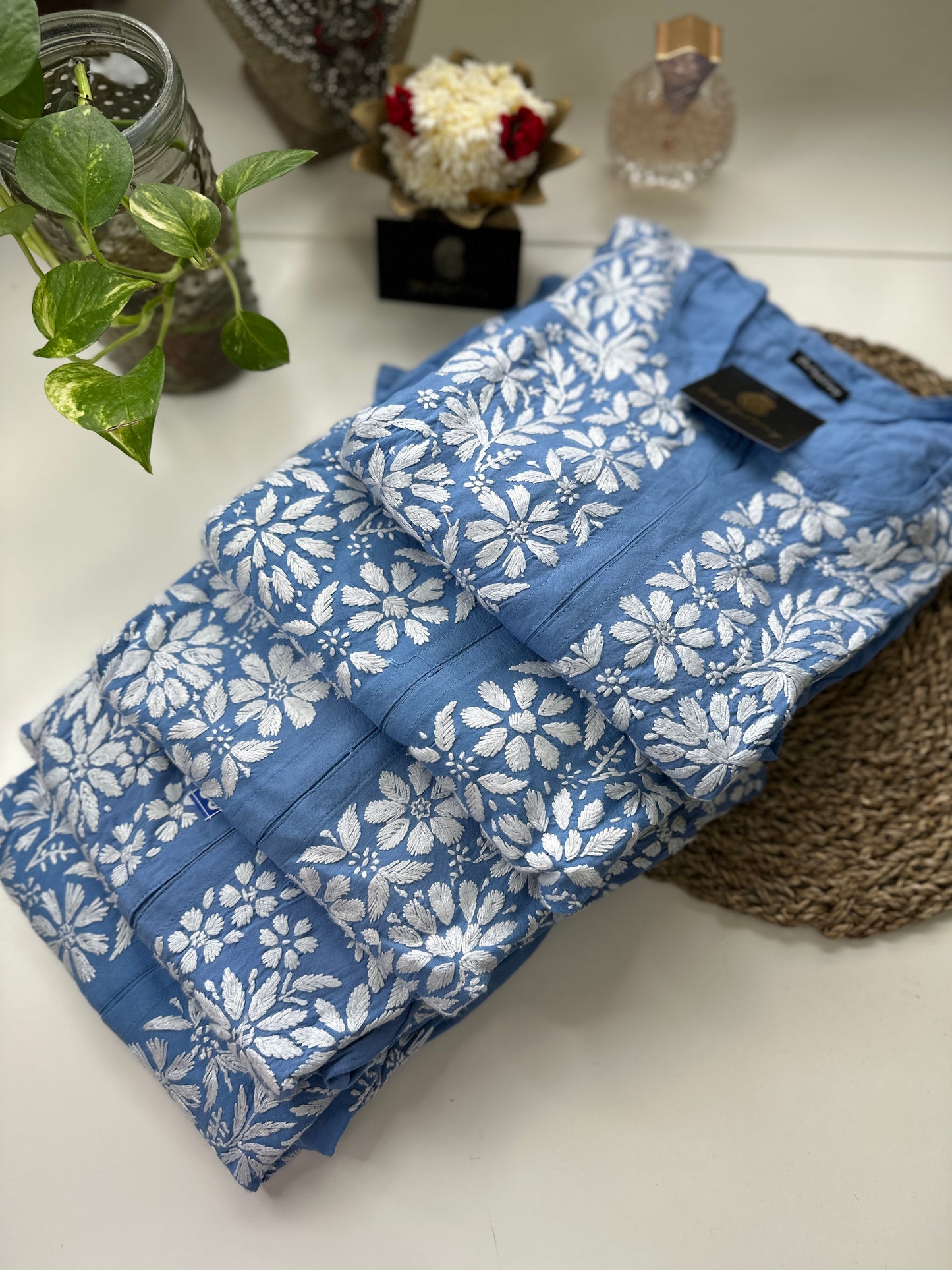 Cornflower Blue - Modal Straight Kurta