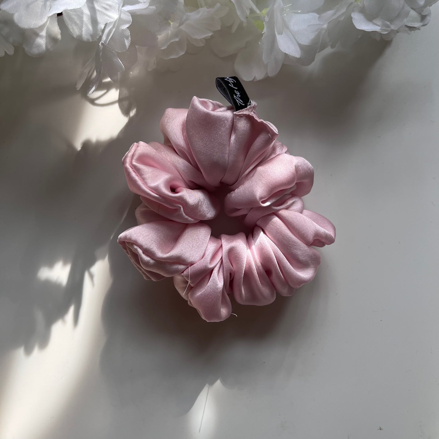 Light Pink Satin Scrunchie