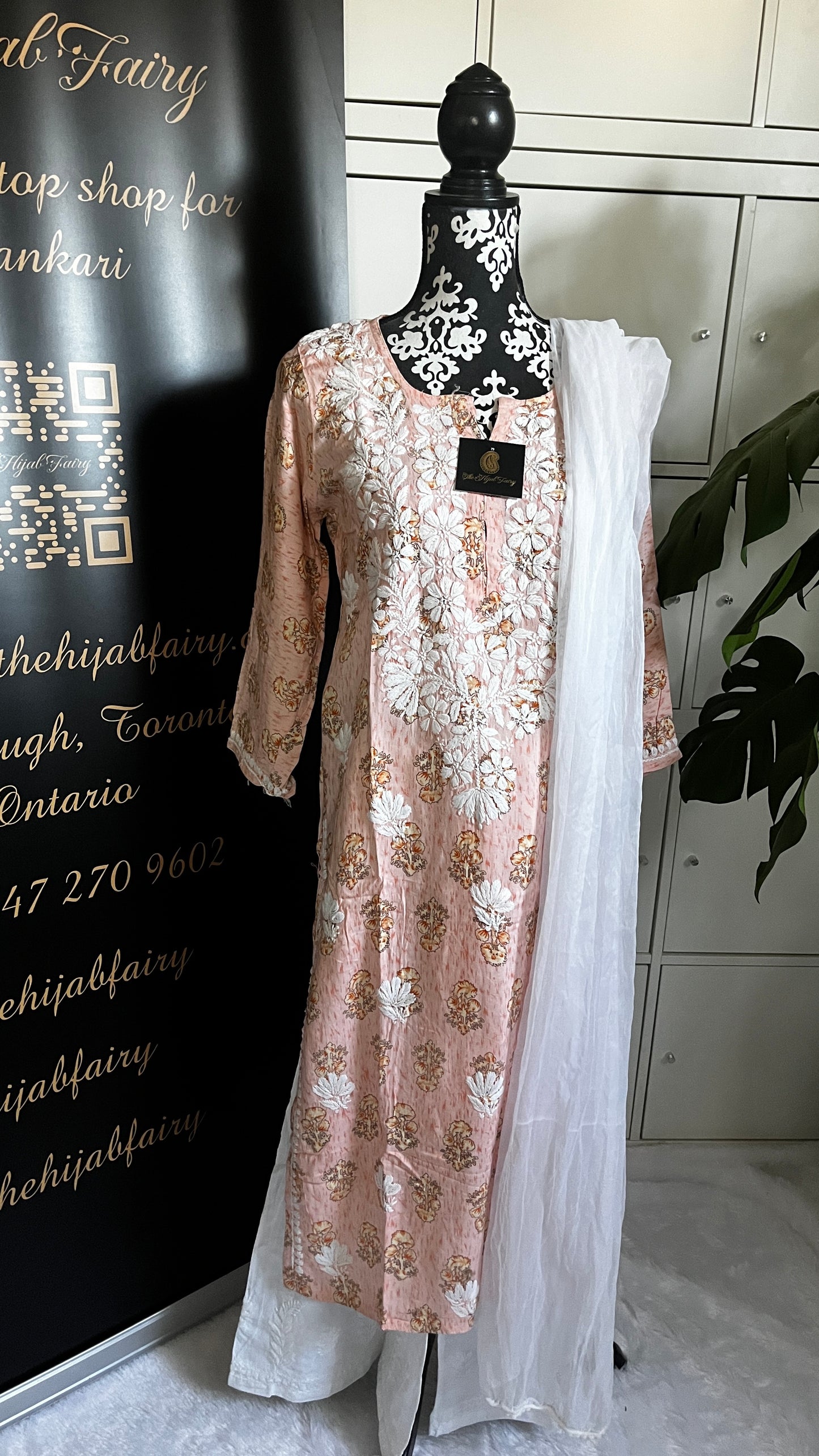 Rayon Printed Peach Kurti (design C)