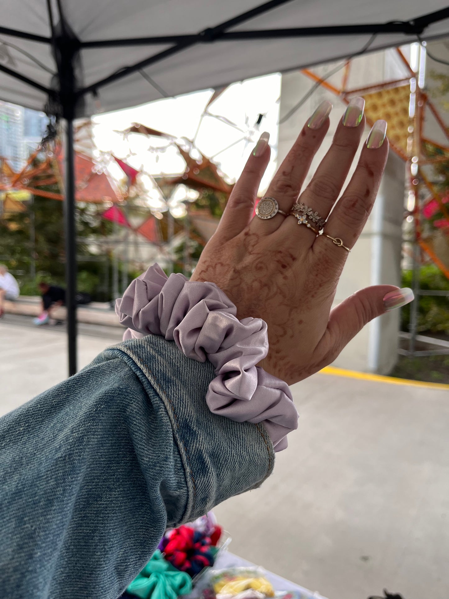 Lilac Satin Scrunchie