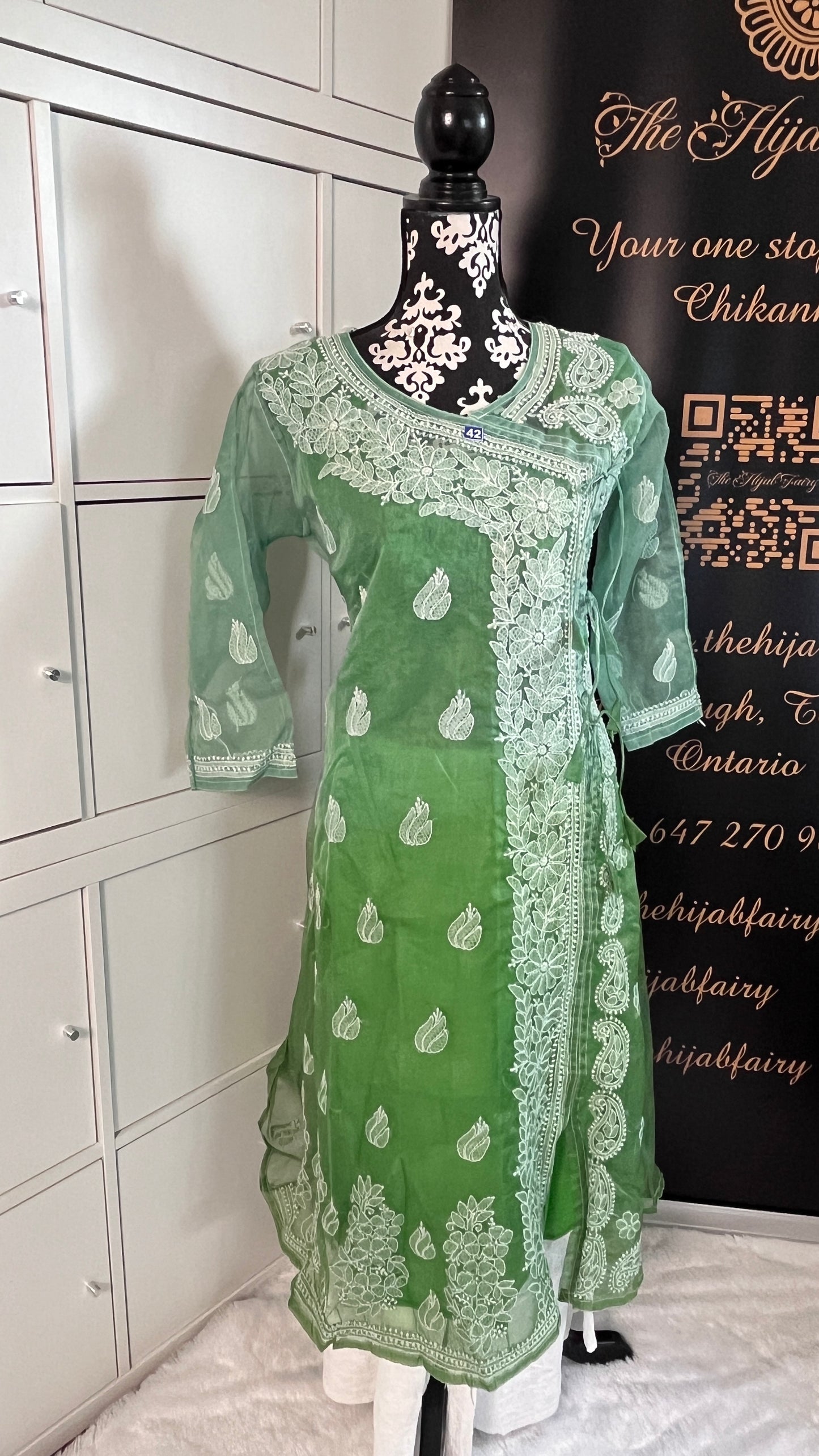 Organza Ombre Angrakha Green