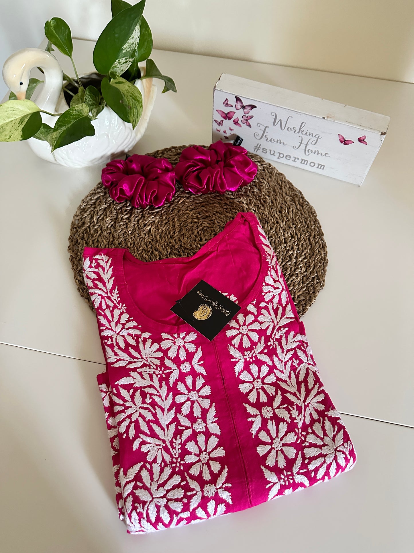 Hot Pink - Modal Straight Kurta