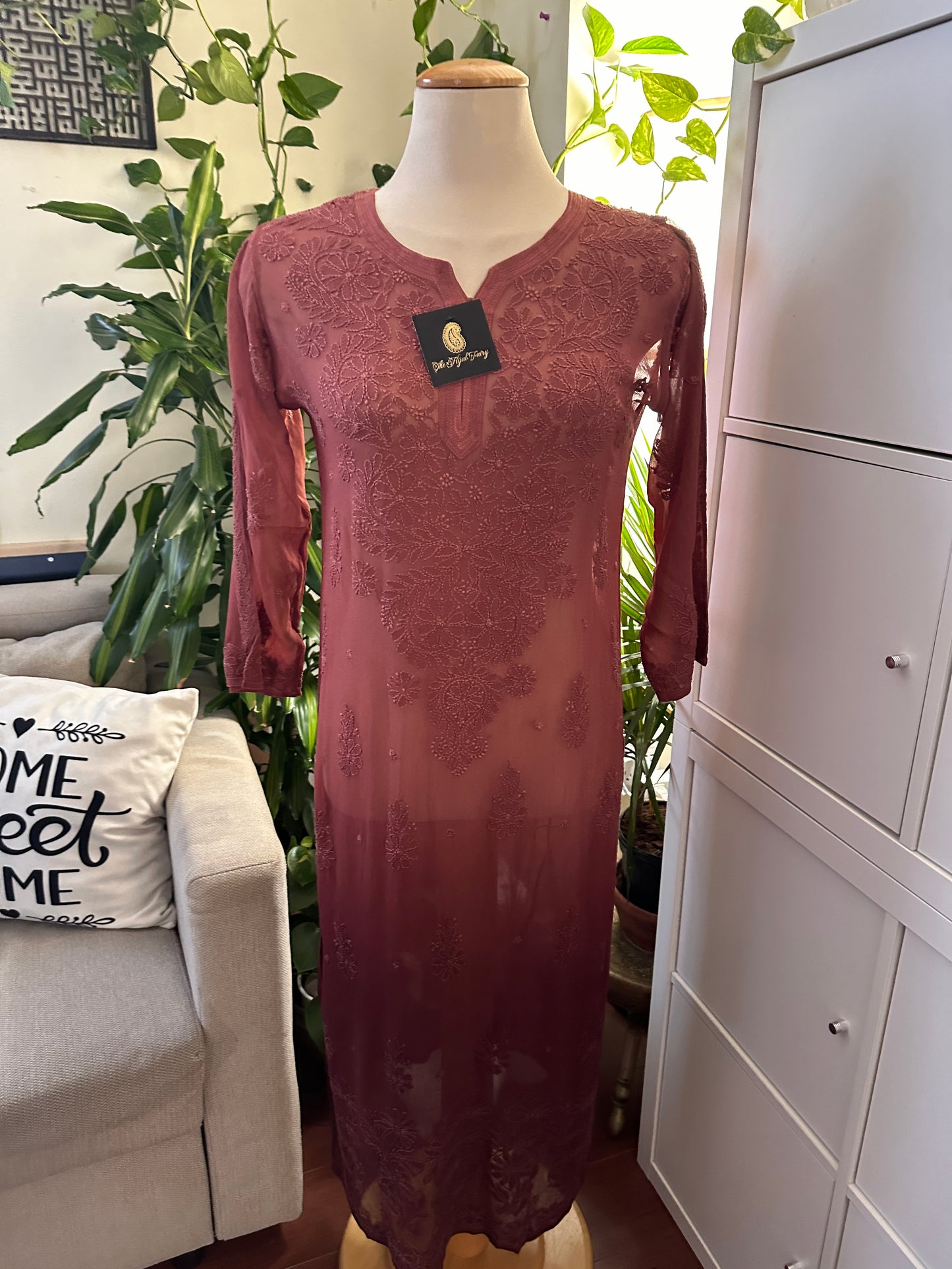 Amber Brown Ombré - Premium Viscose Kurti