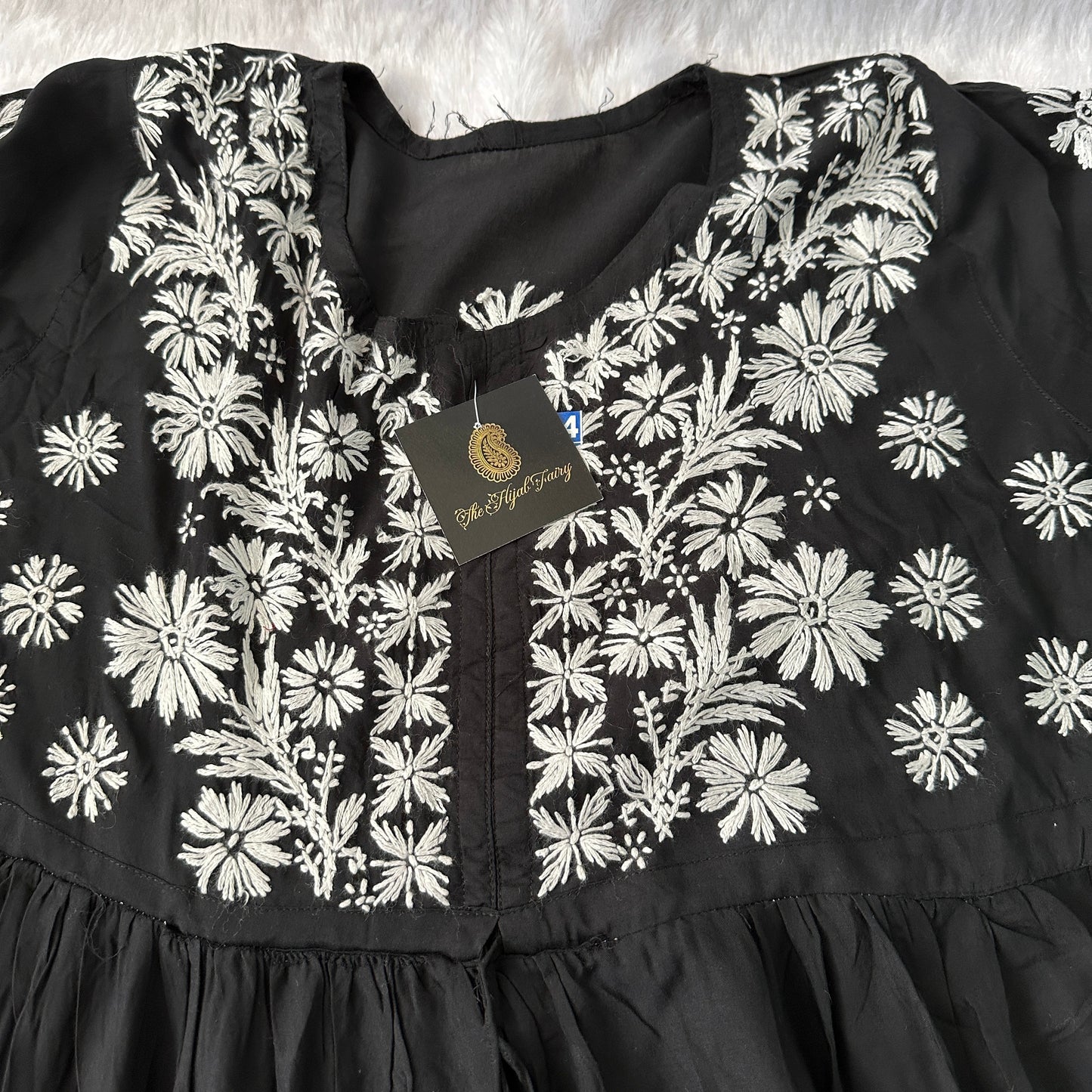 Black - Short Modal Chikankari Frock