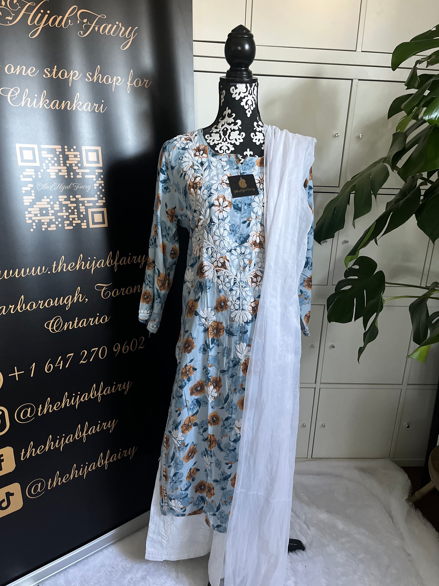 Rayon Printed Blue Kurti (design A)