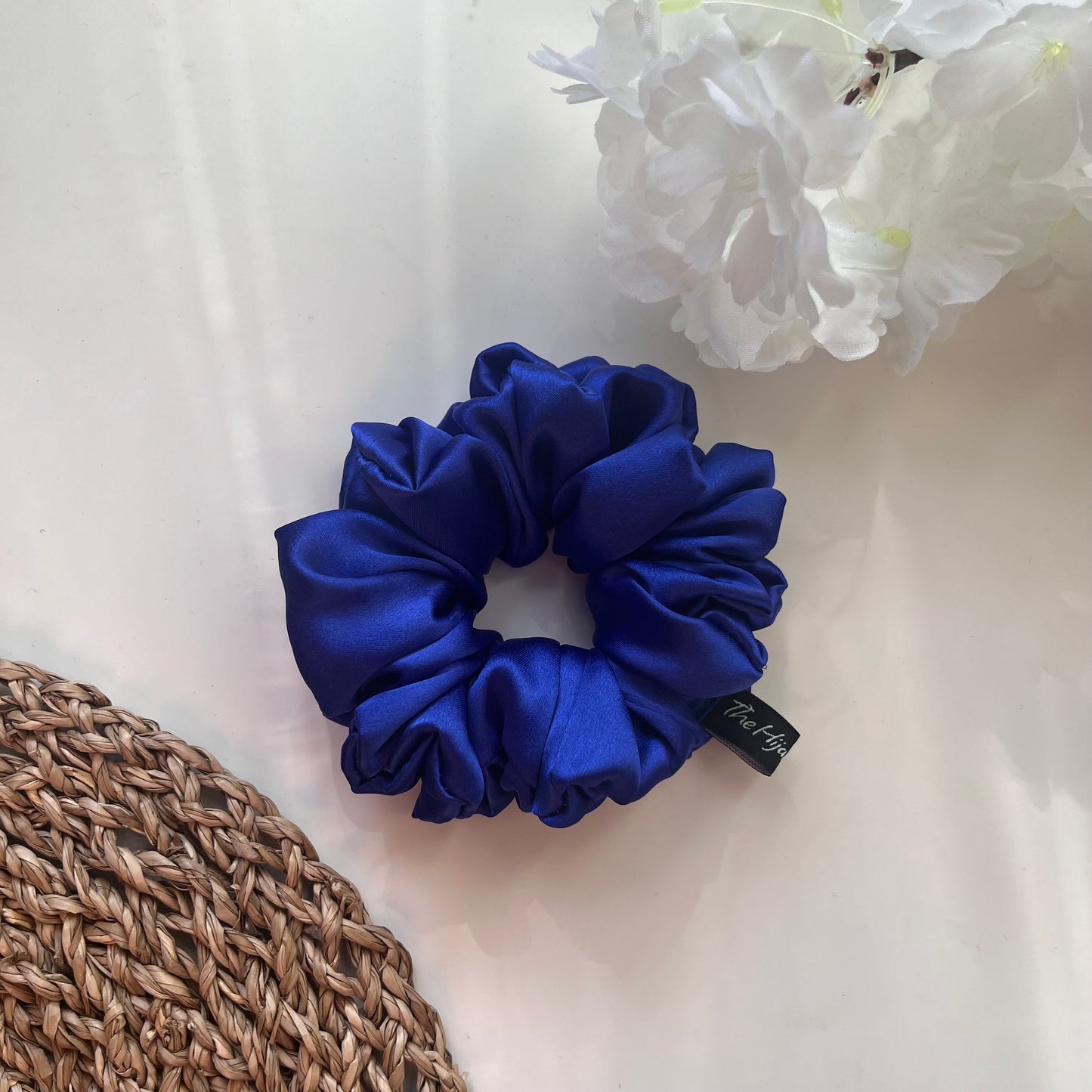 Royal Blue Satin Scrunchie