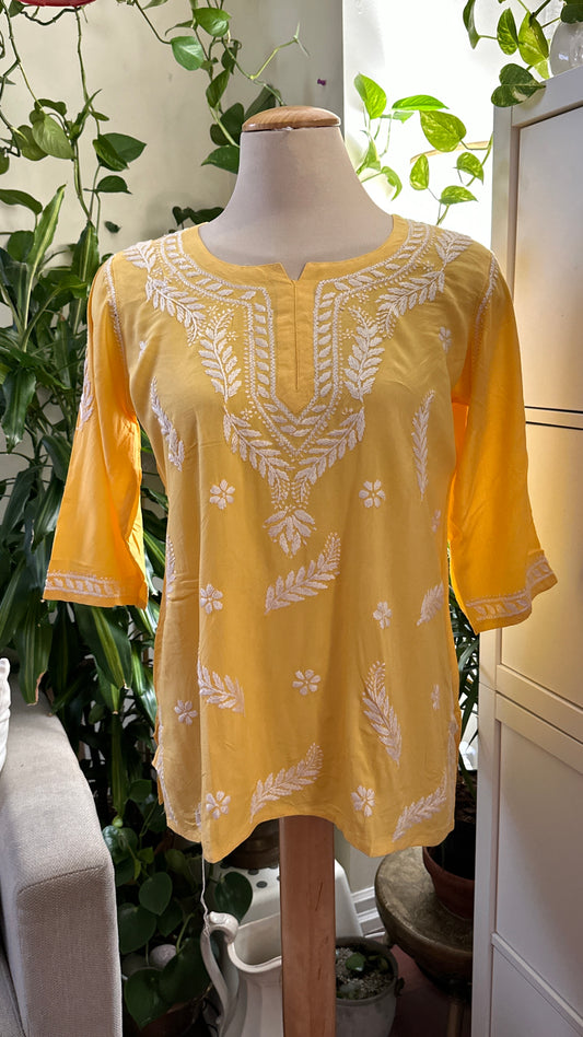 Yellow Modal Short Top