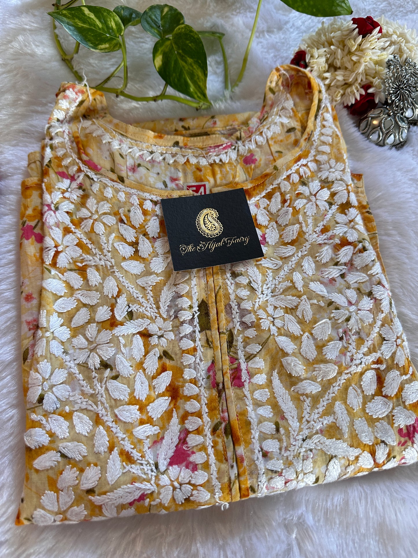 Mulmul Printed Kurti- Yellow 3