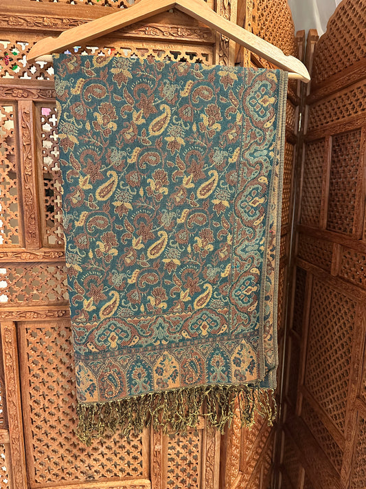 Kashmiri Kani Shawl (style-9) – Handwoven Luxury Wrap Traditional Kani Weave