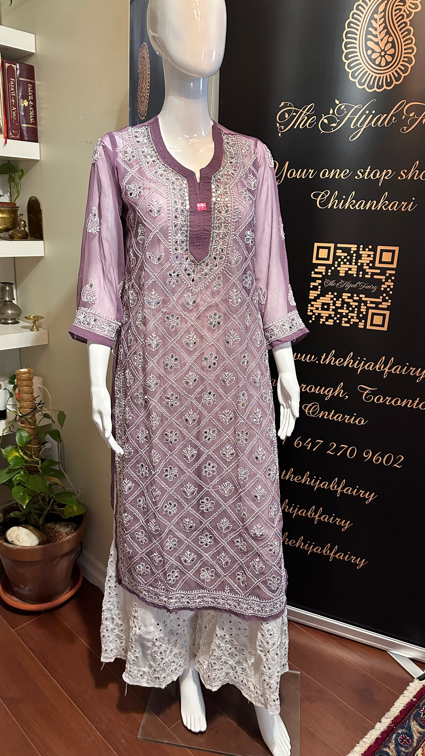 Dusty Lilac - Georgette Mirror Kurta