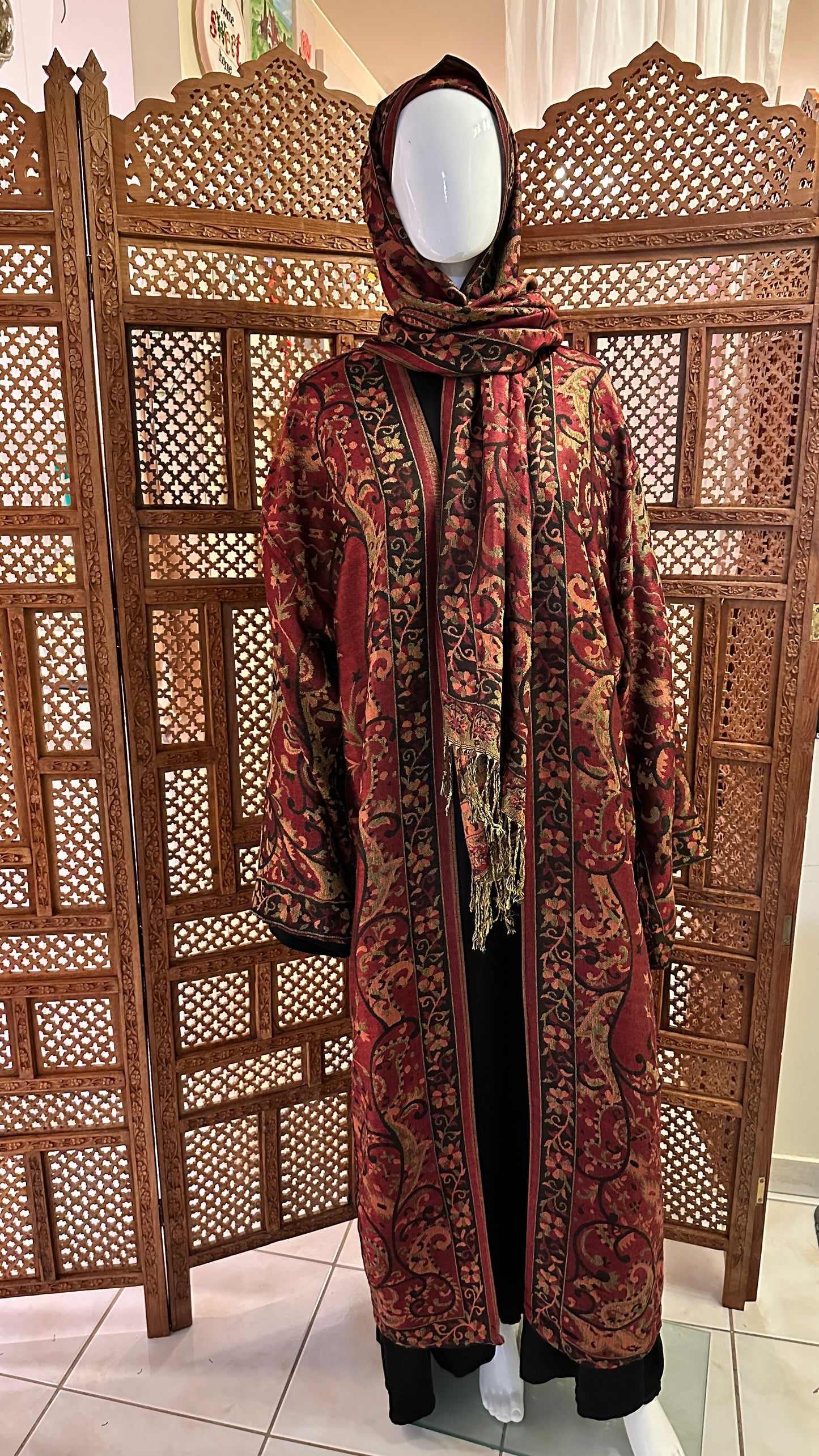 Pashmina Abaya - Maroon 1