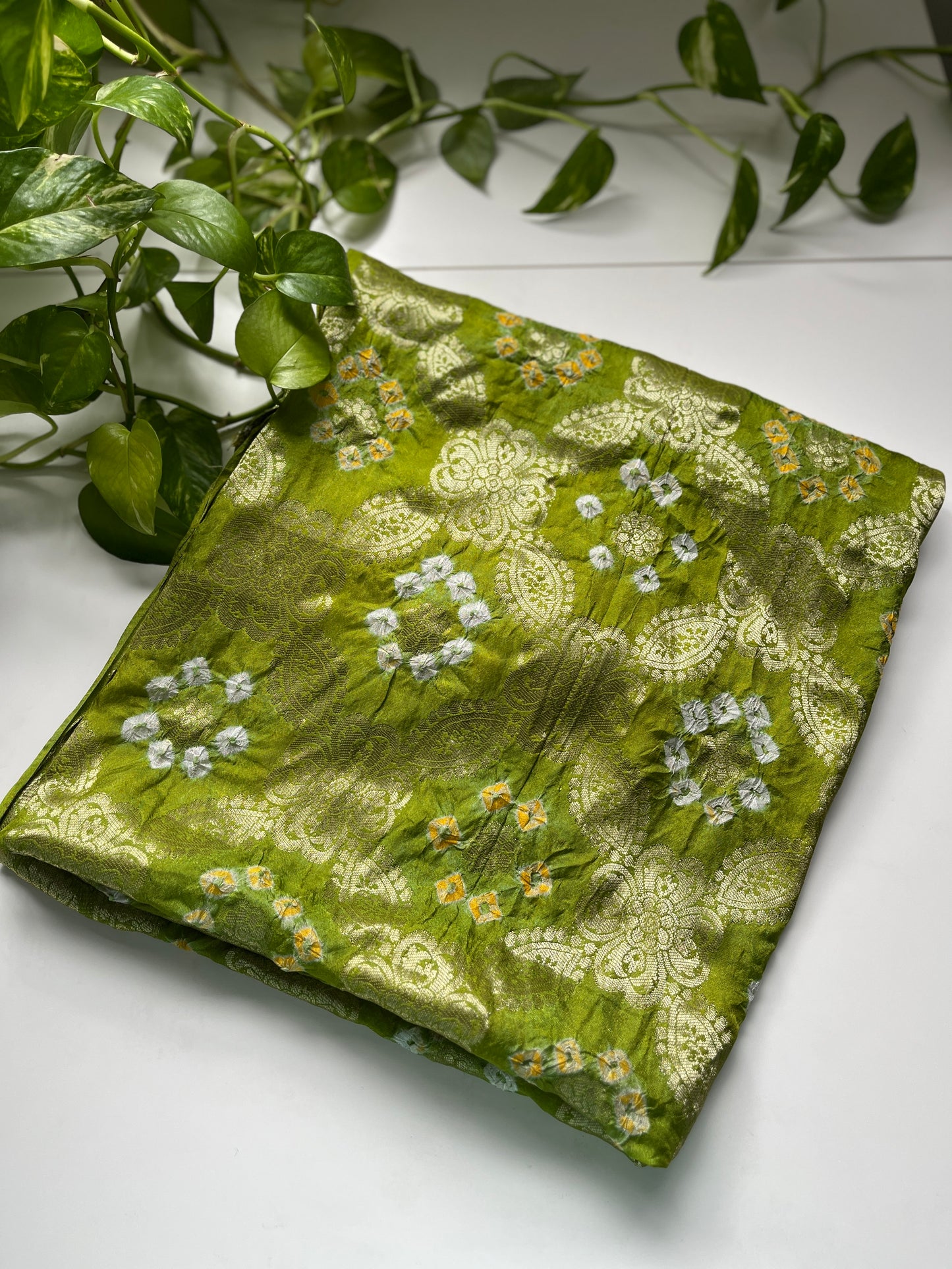 Gaji Soie Gharchola Dupatta VERT