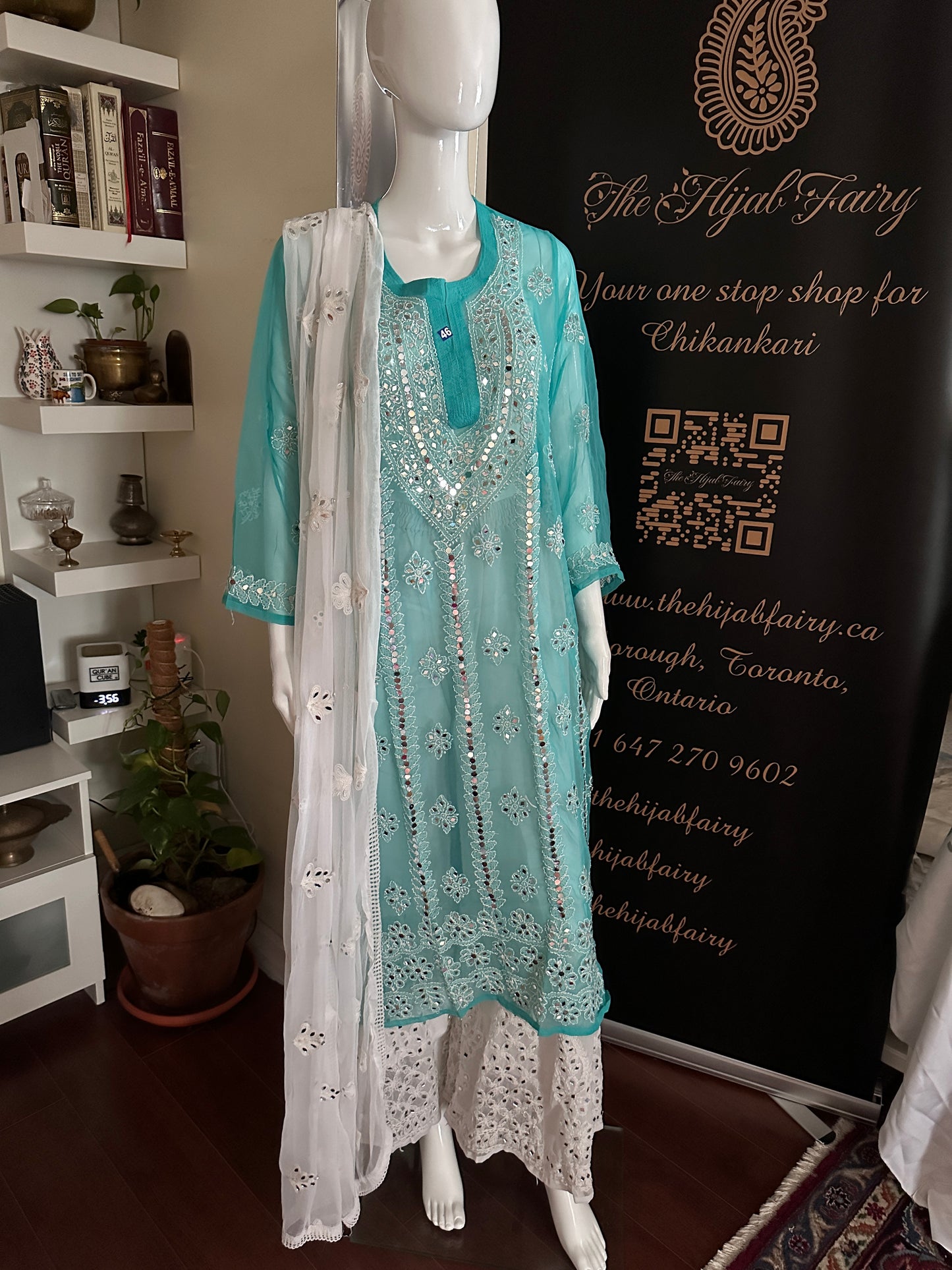 Drama Green - Georgette Mirror Kurta