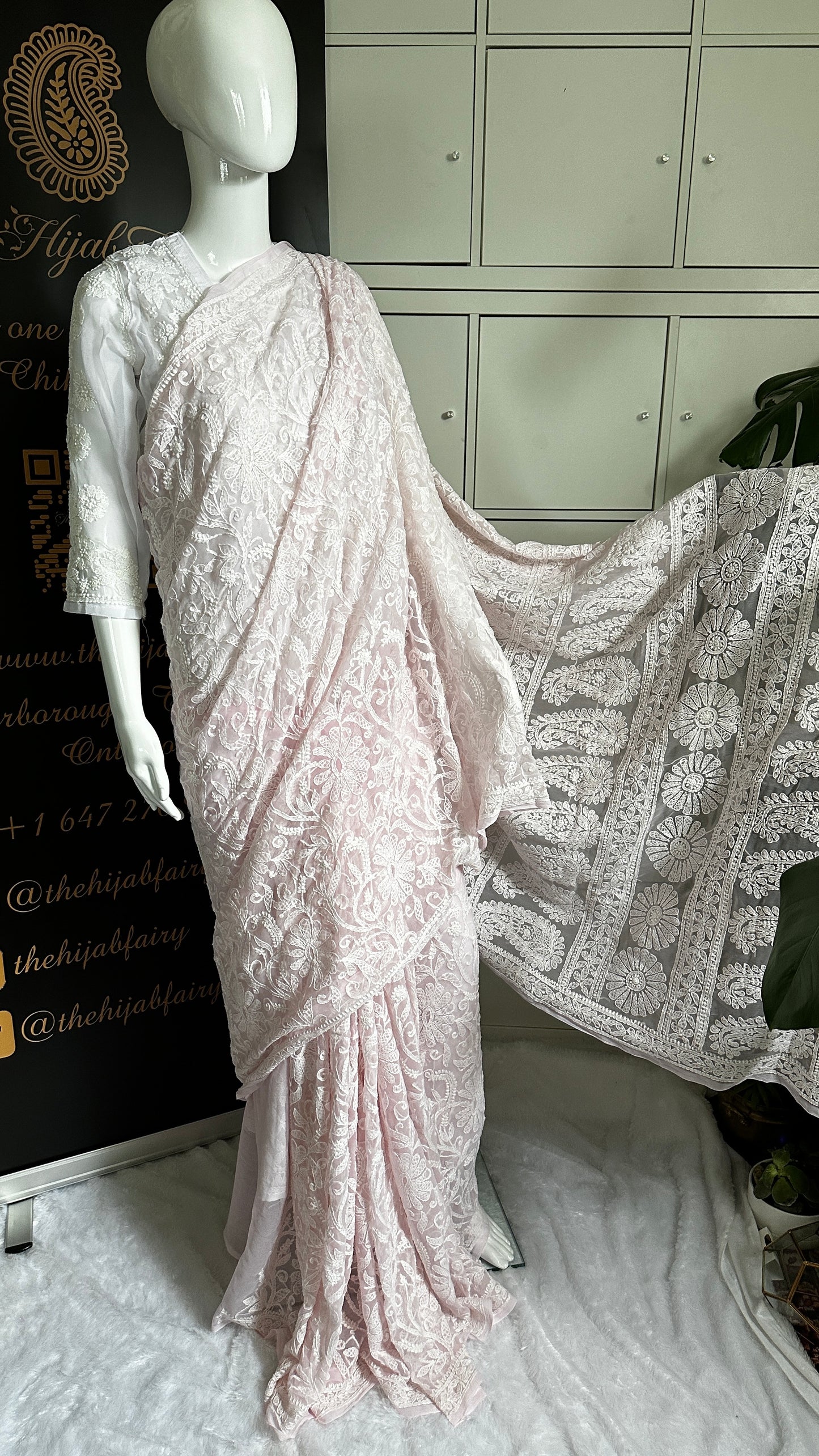 Pink - Full Jaal Saree