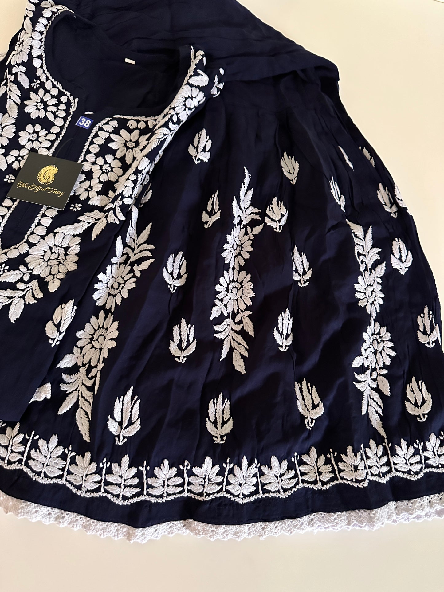 Navy Blue - Modal Gharara Set