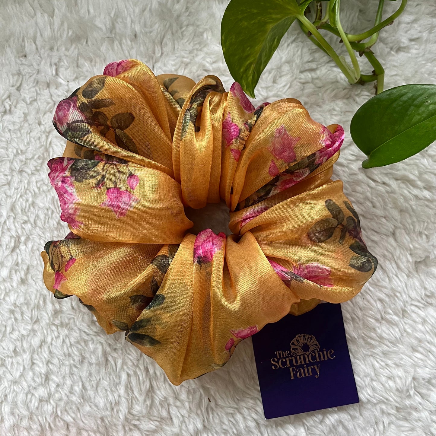 Yellow Organza Scrunchie