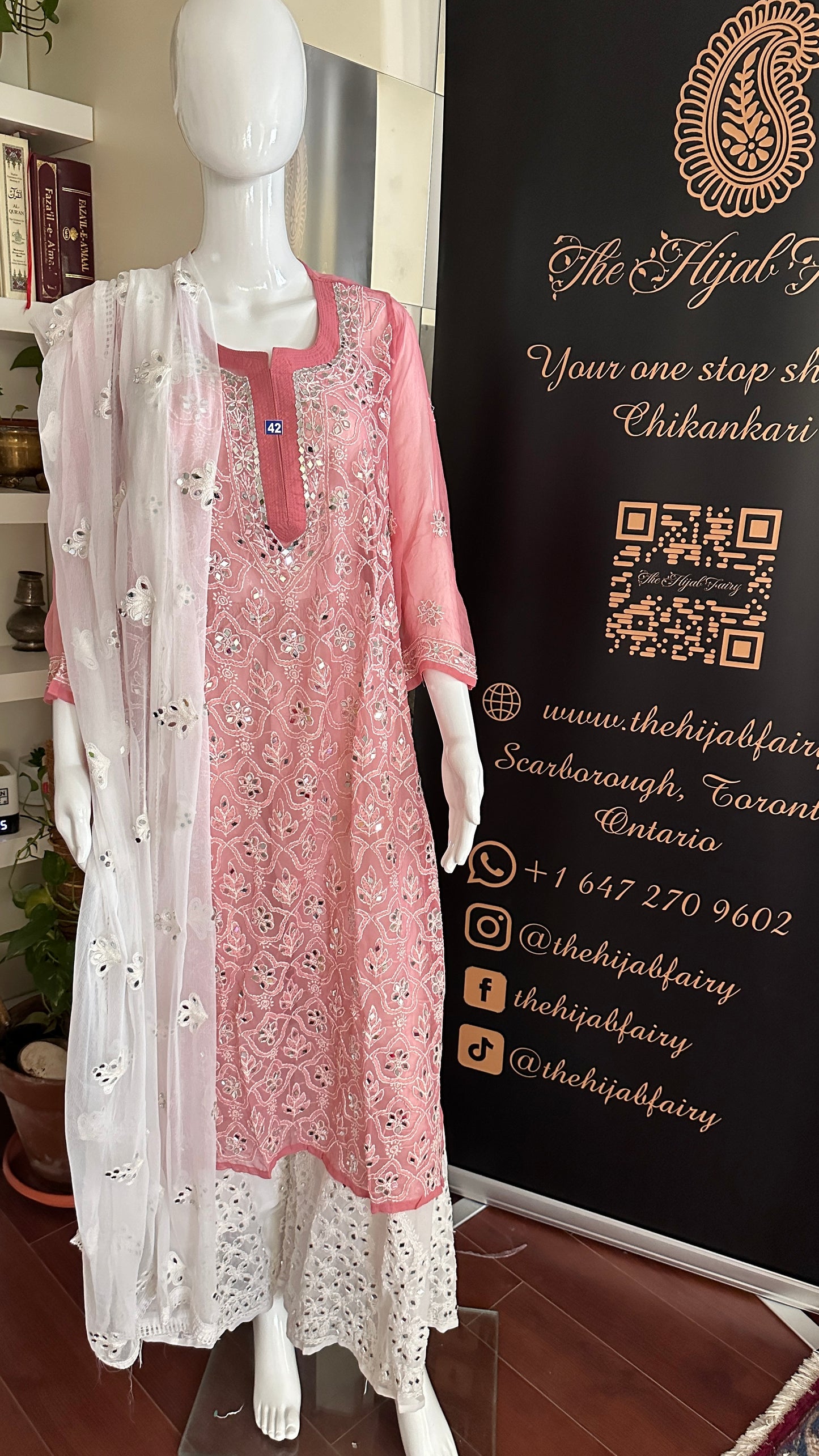 Tea Pink - Georgette Mirror Kurta