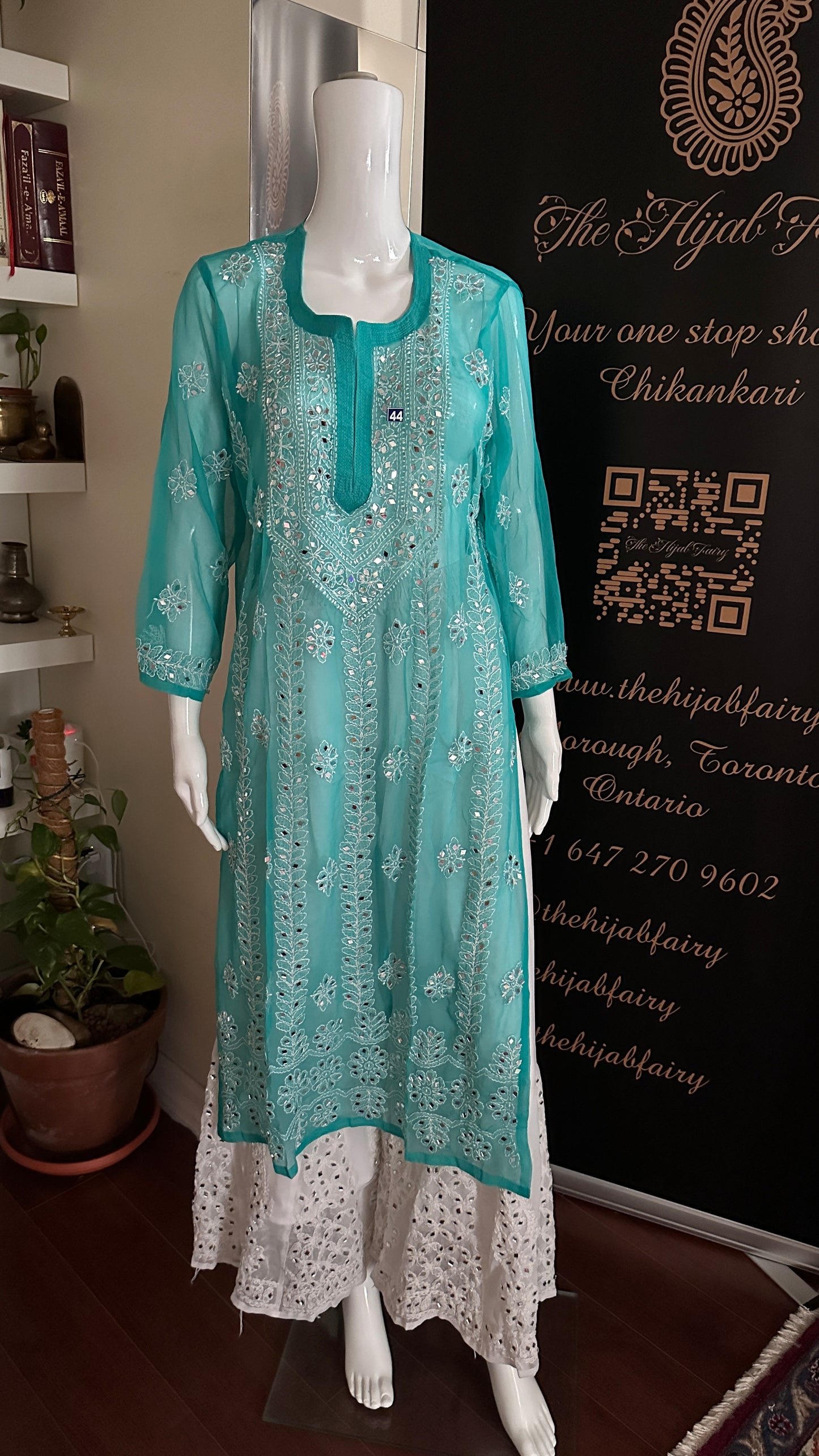 Drama Green - Georgette Mirror Kurta