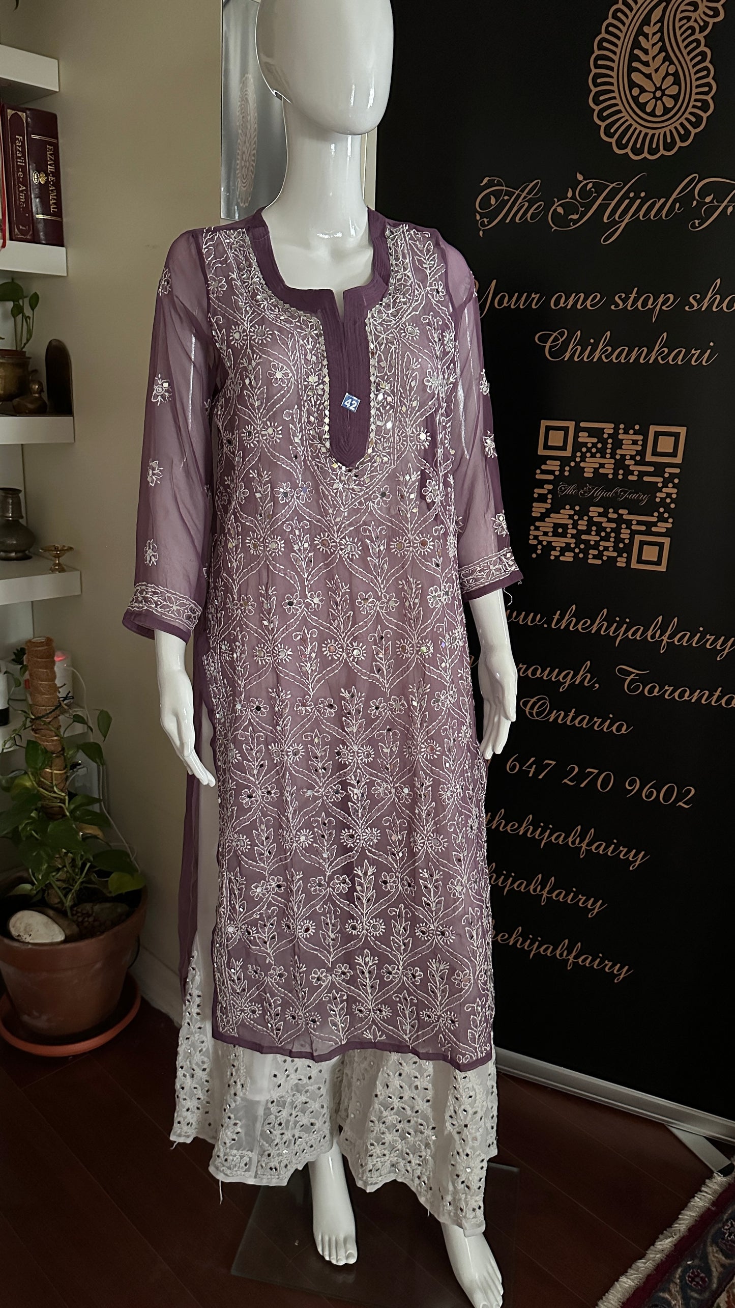 Dusty Lilac - Georgette Mirror Kurta