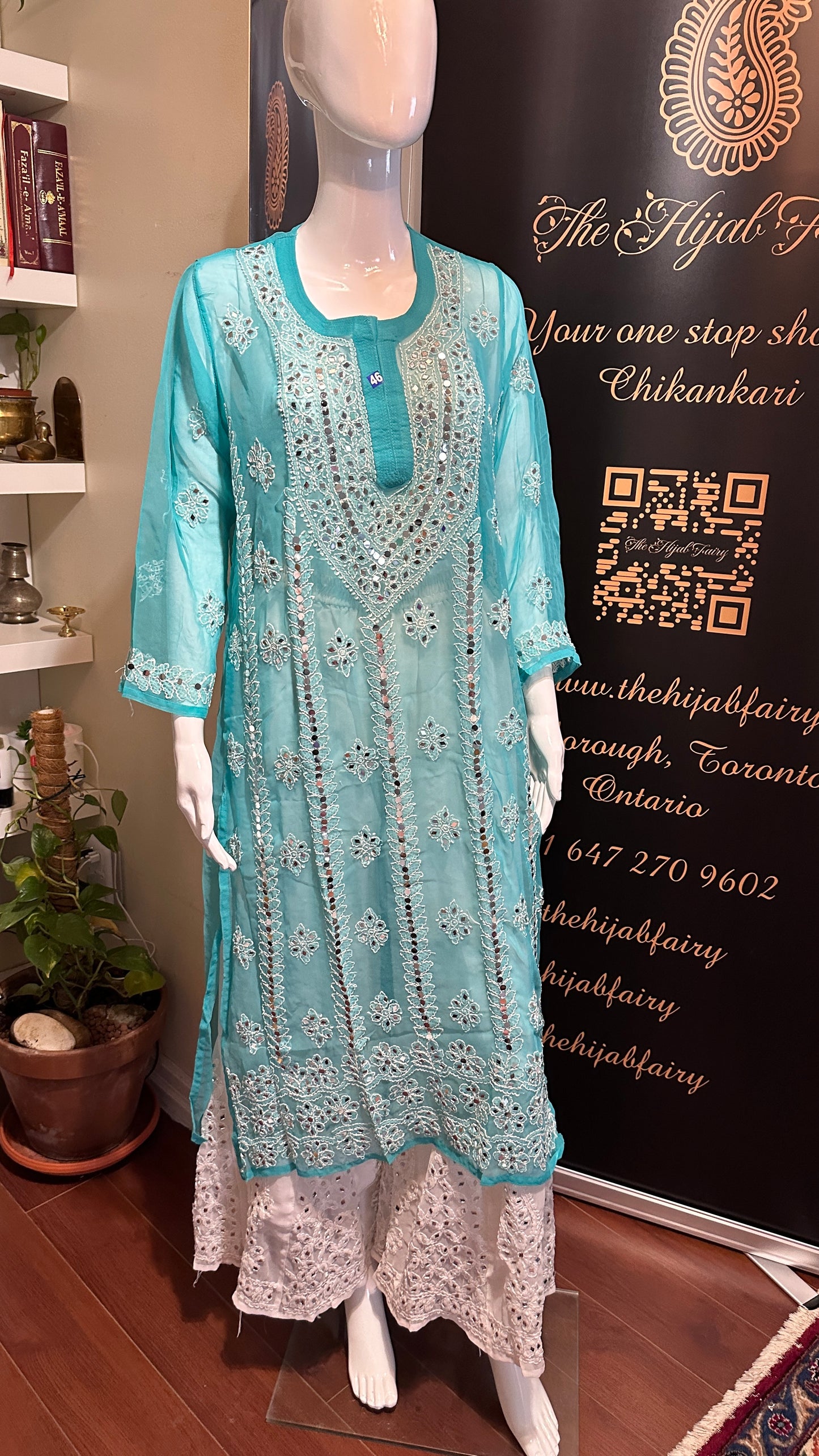 Drama Green - Georgette Mirror Kurta