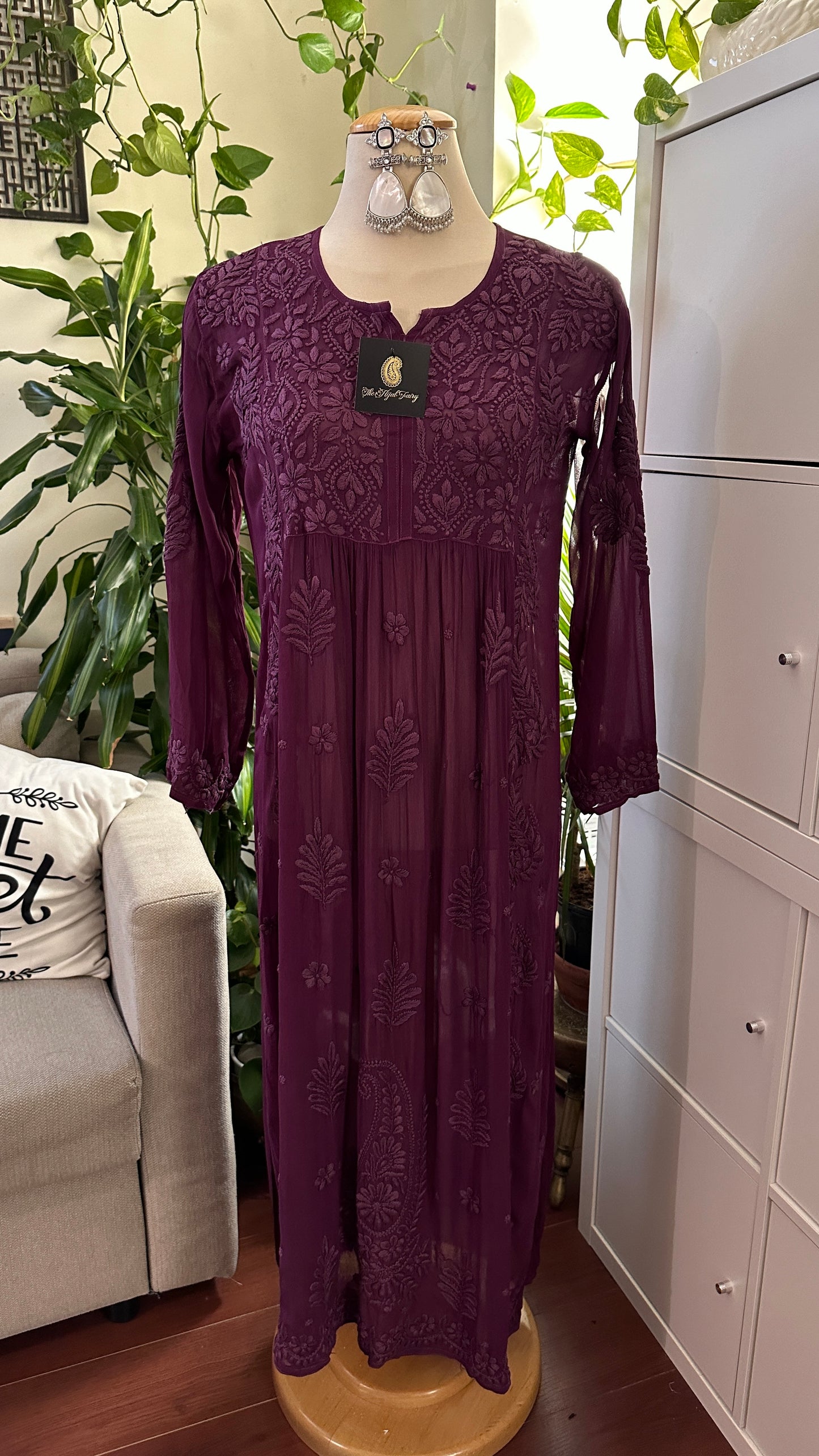 Deep Purple - Premium Viscose Nyra Cut Kurti