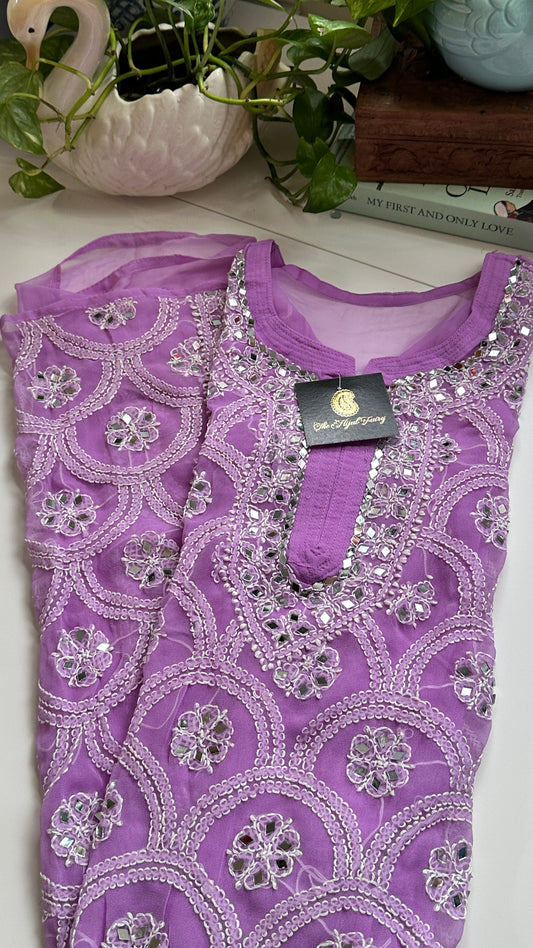 Lilac - Georgette Mirror Kurta