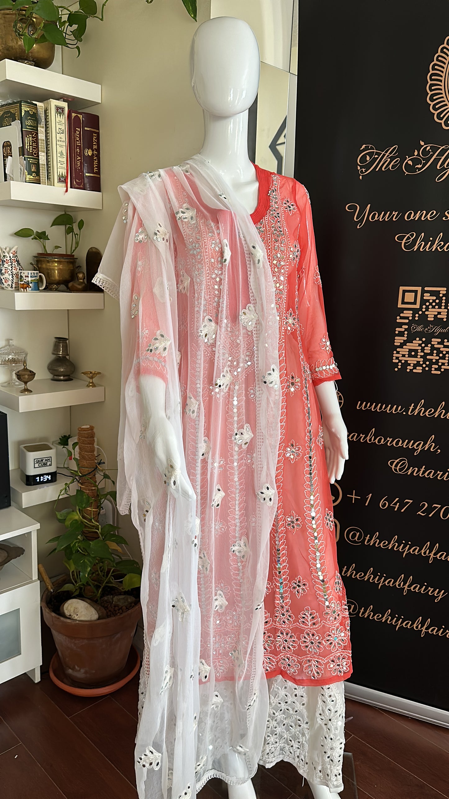 Coral - Georgette Mirror Kurta