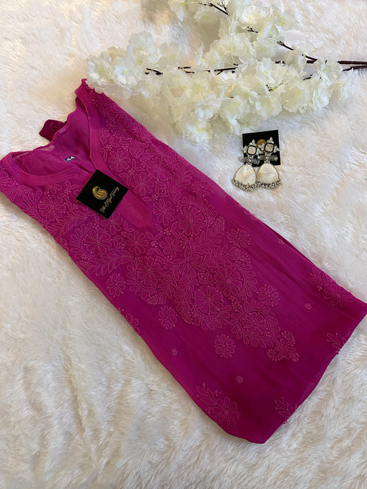 Magenta Ombré - Premium Viscose Kurti