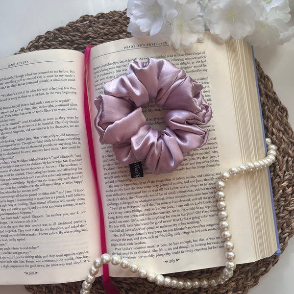 Lavender Silk Satin Scrunchie