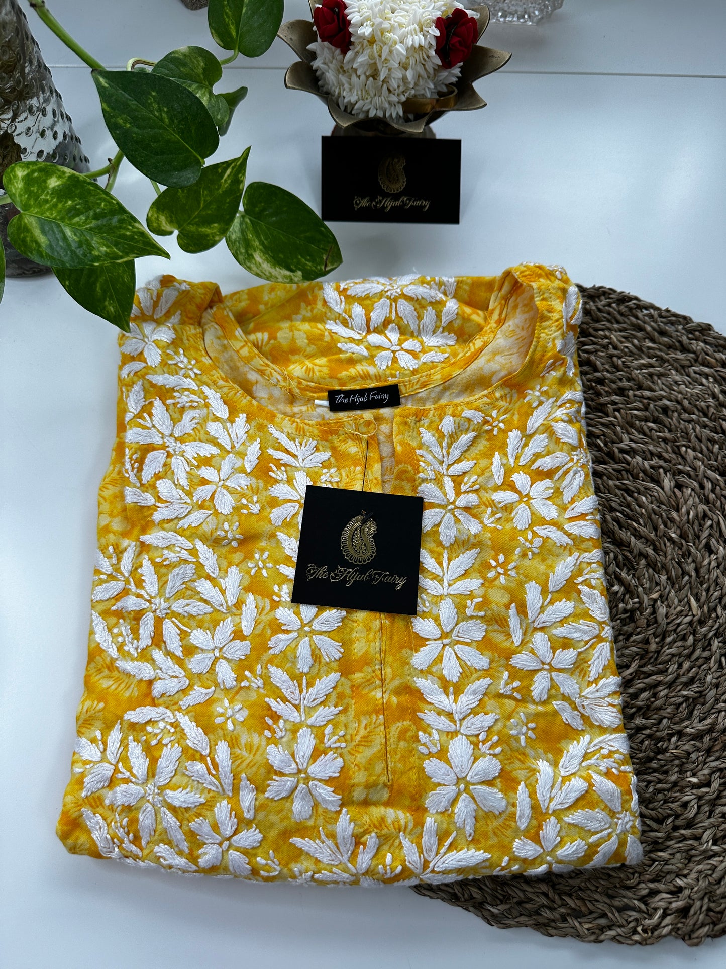 Rayon Printed Yellow Kurti (design A)