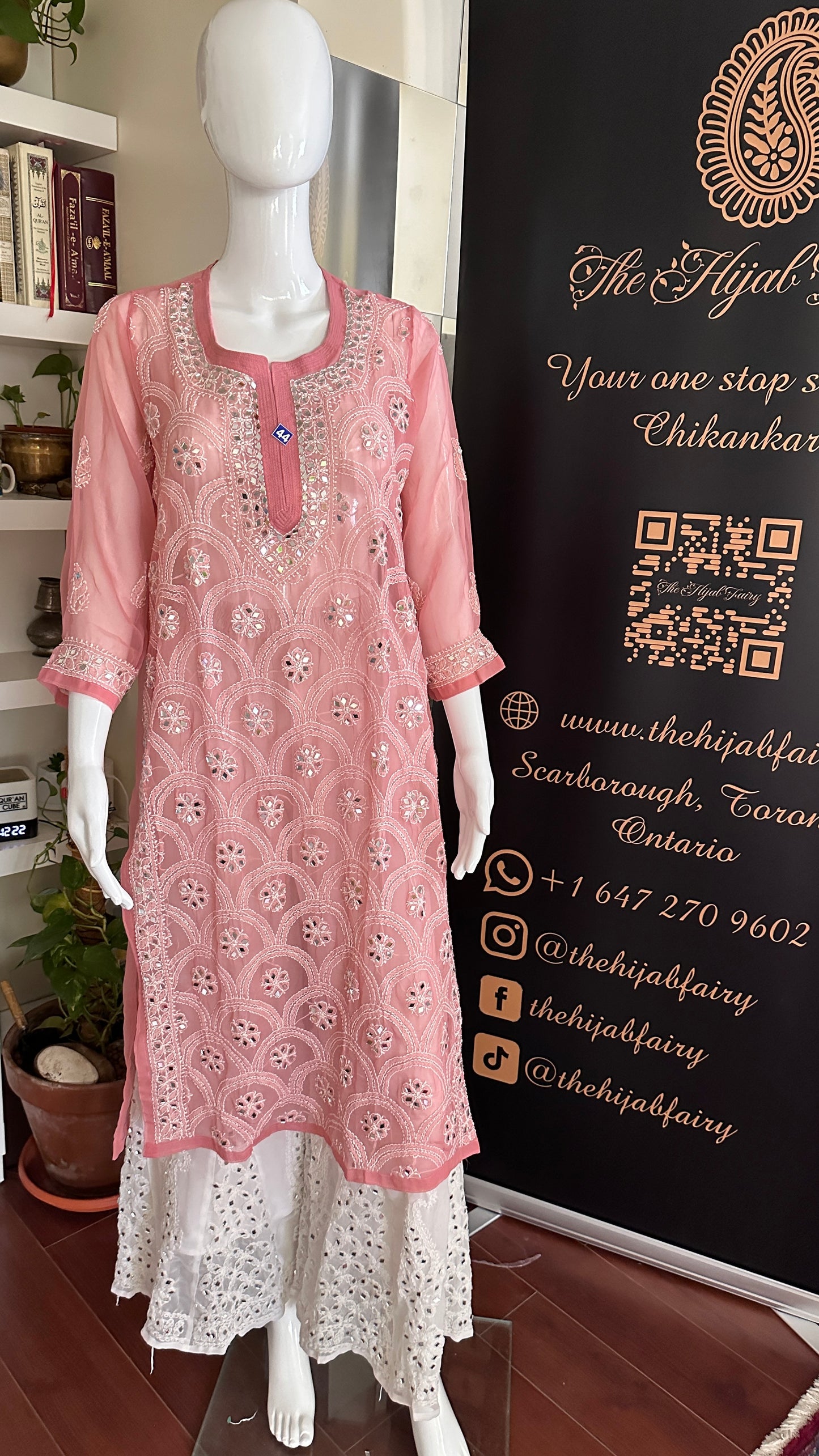 Tea Pink - Georgette Mirror Kurta