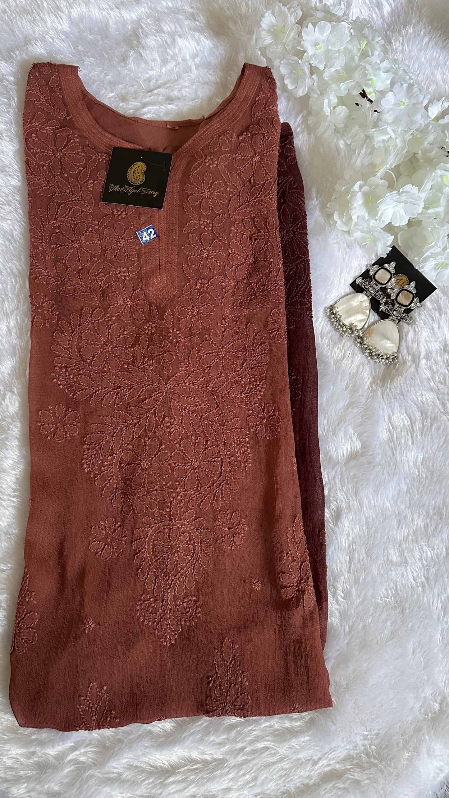 Amber Brown Ombré - Premium Viscose Kurti