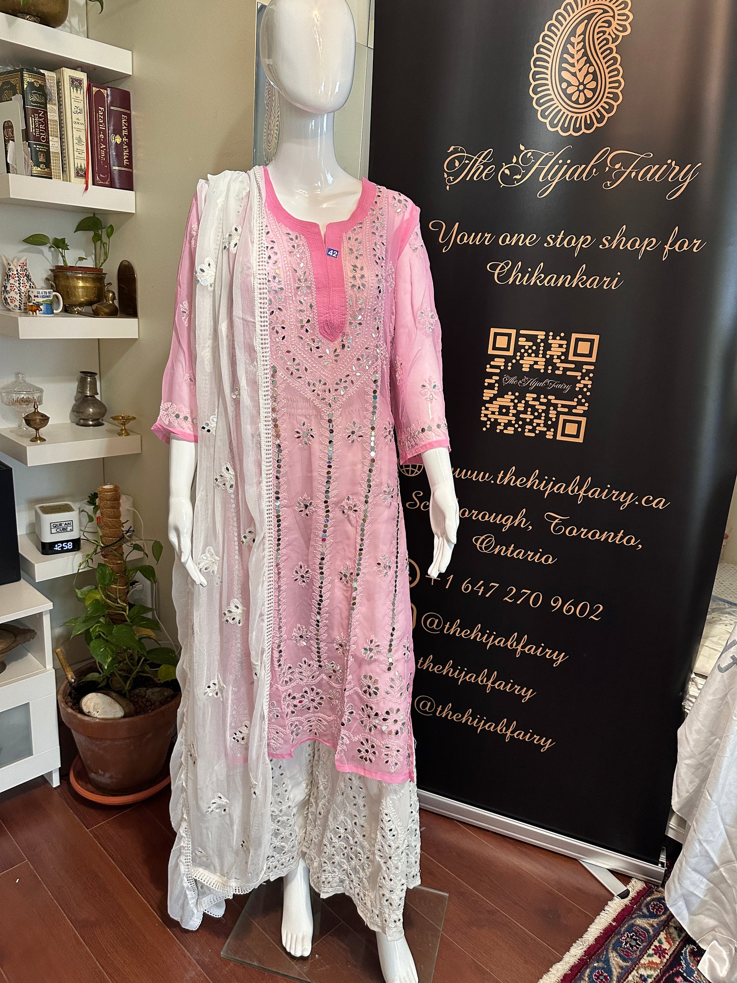 Pink - Georgette Mirror Kurta