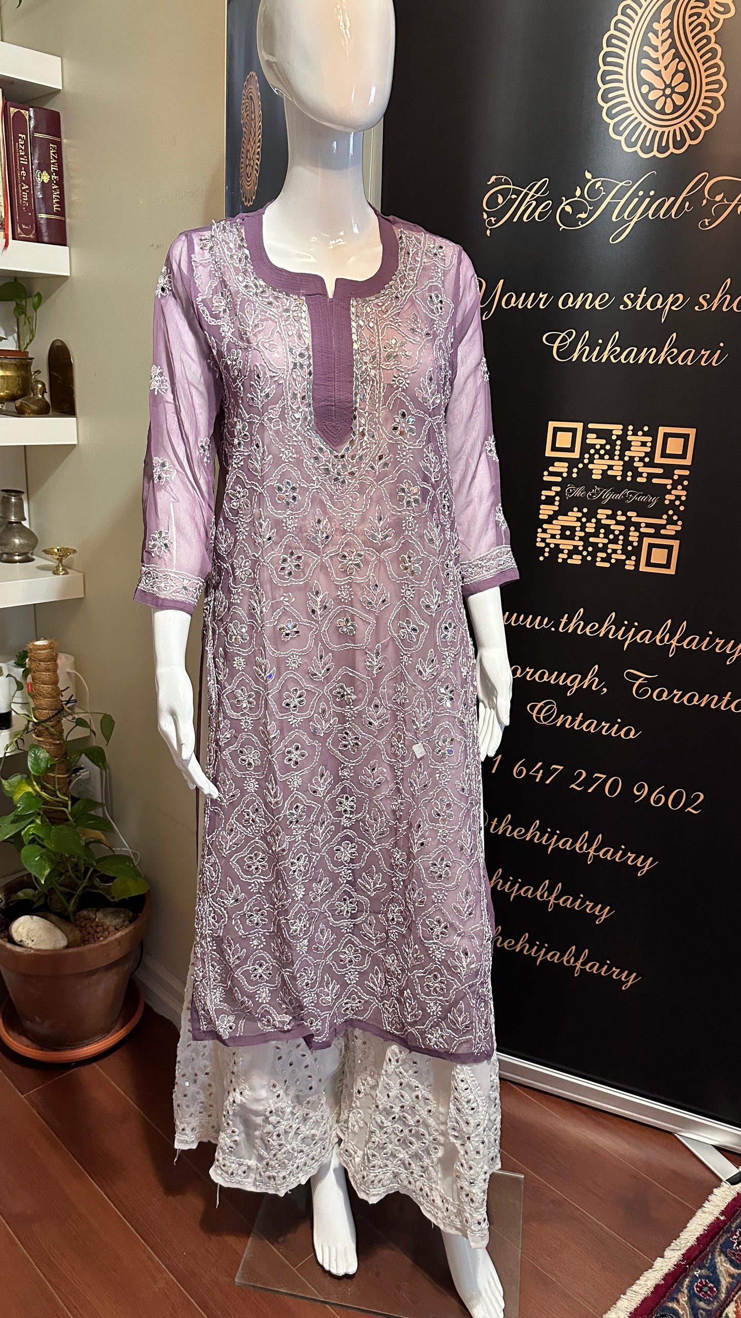 Dusty Lilac - Georgette Mirror Kurta