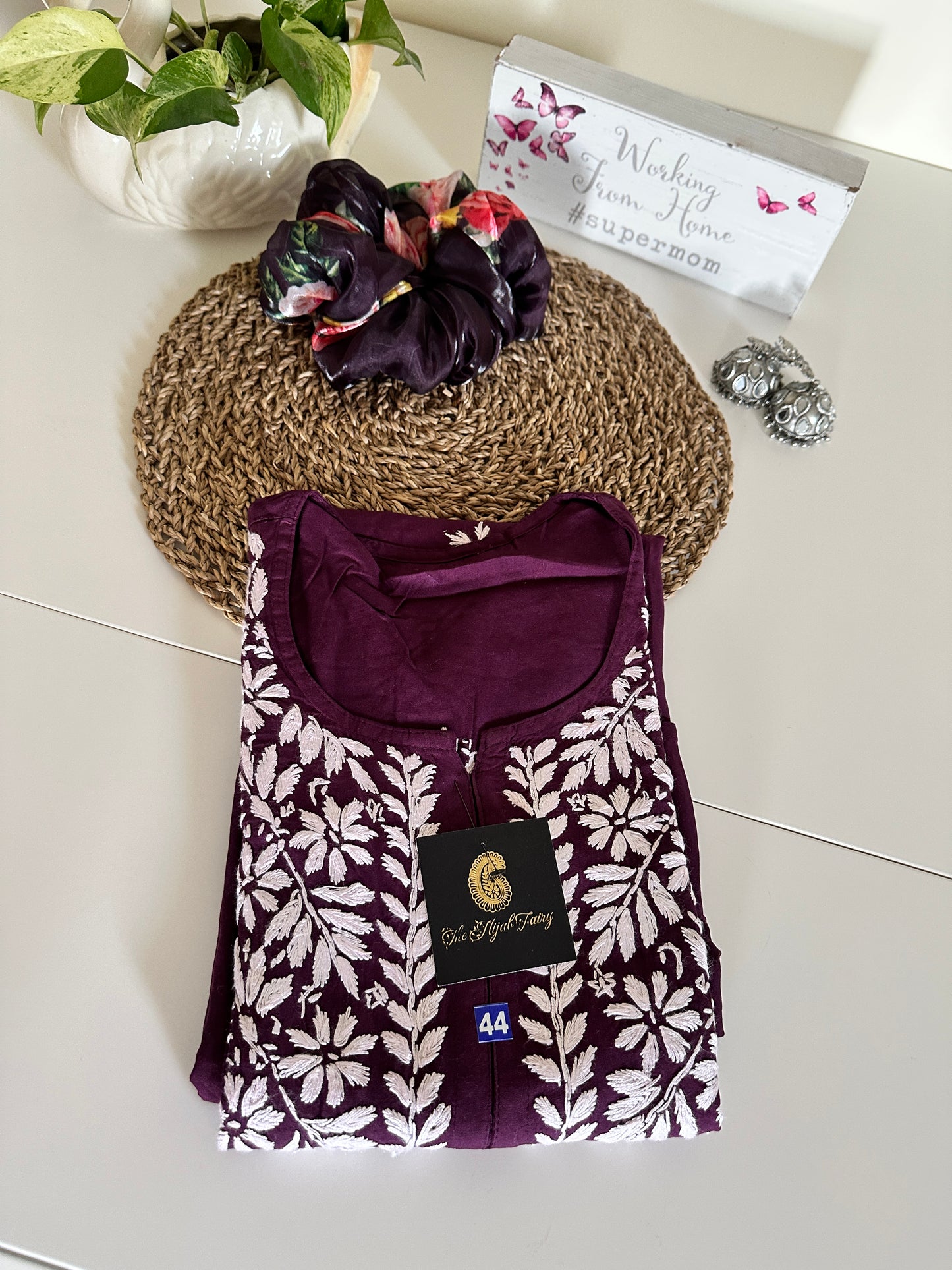 Dark Wine - Modal Straight Kurta