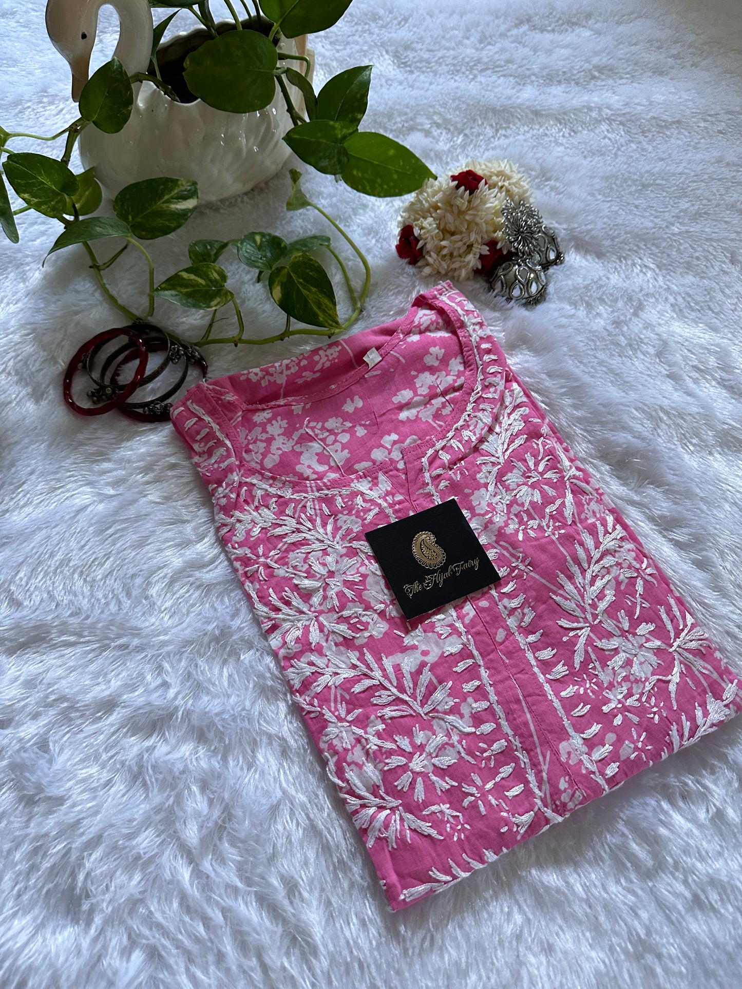 Mulmul Printed Kurti- Pink 8