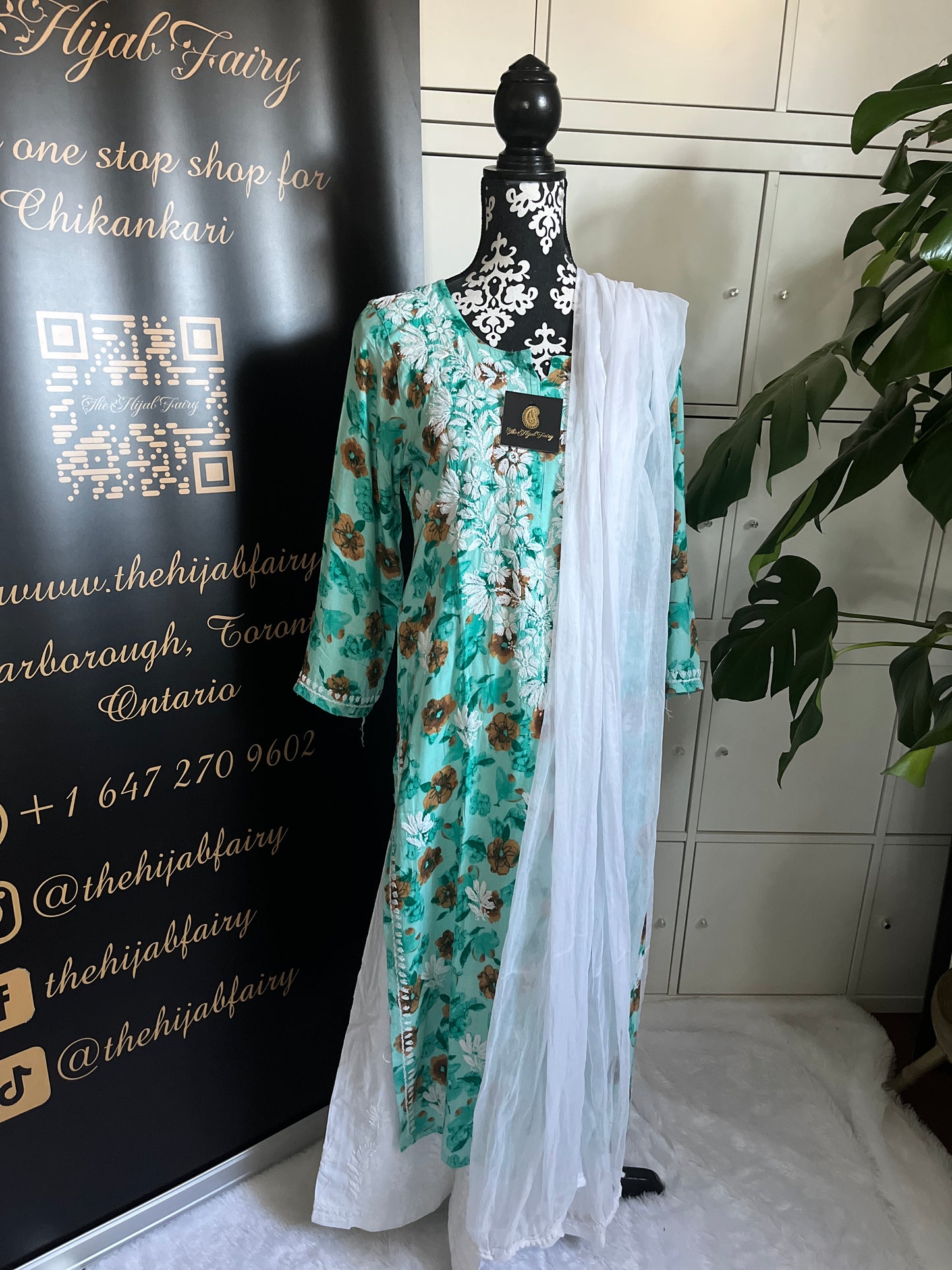 Rayon Printed Green Kurti (design A)