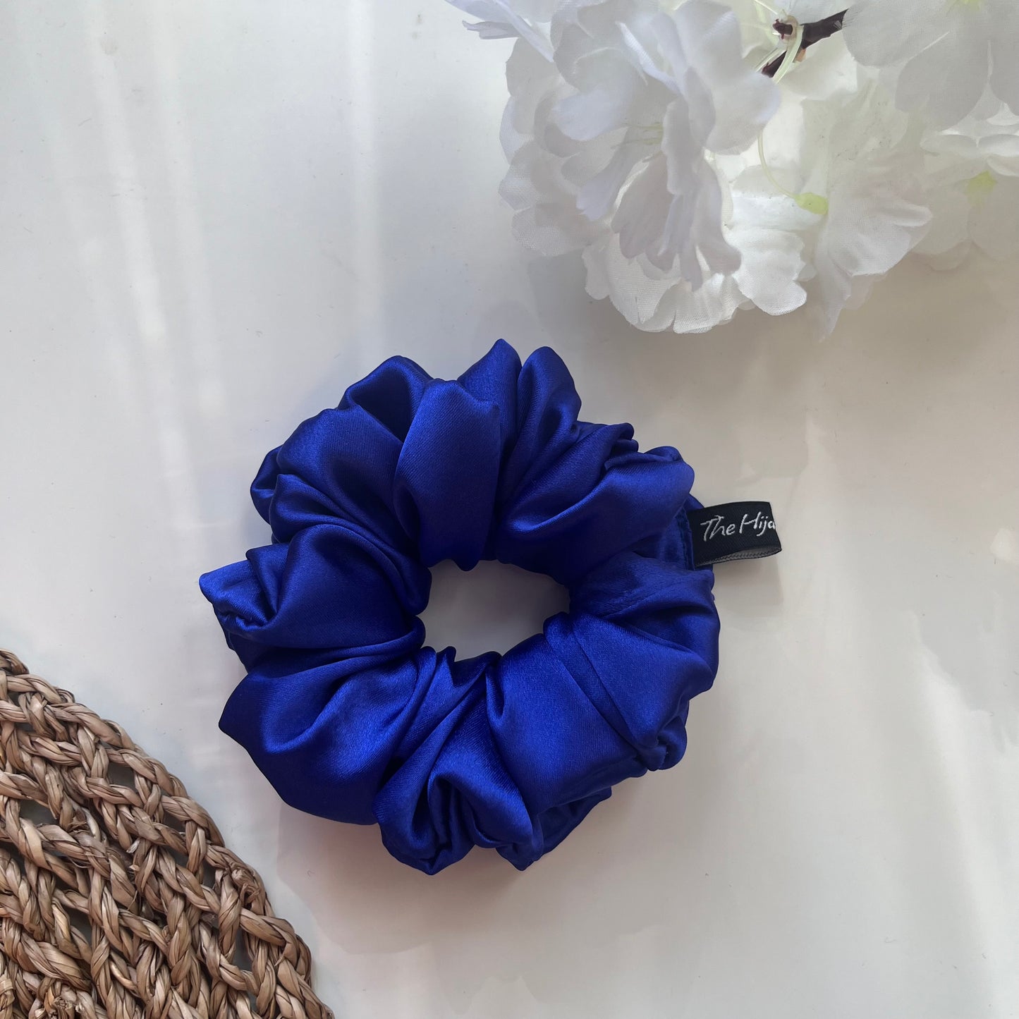 Royal Blue Satin Scrunchie