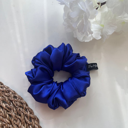 Royal Blue Satin Scrunchie