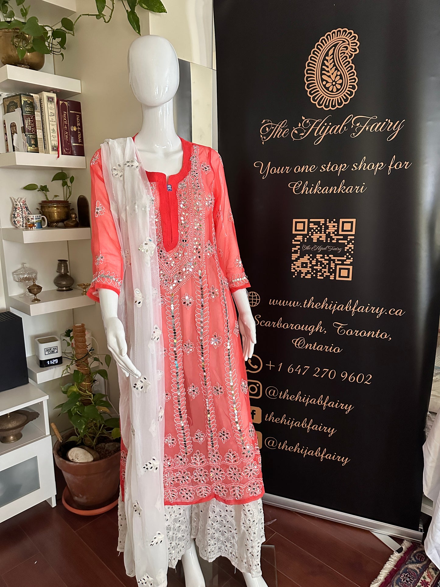 Coral - Georgette Mirror Kurta