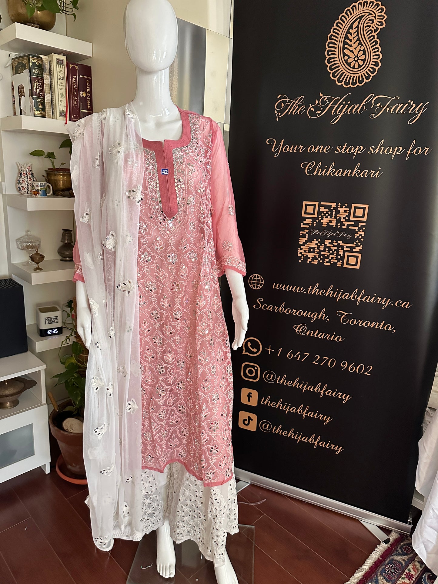 Tea Pink - Georgette Mirror Kurta