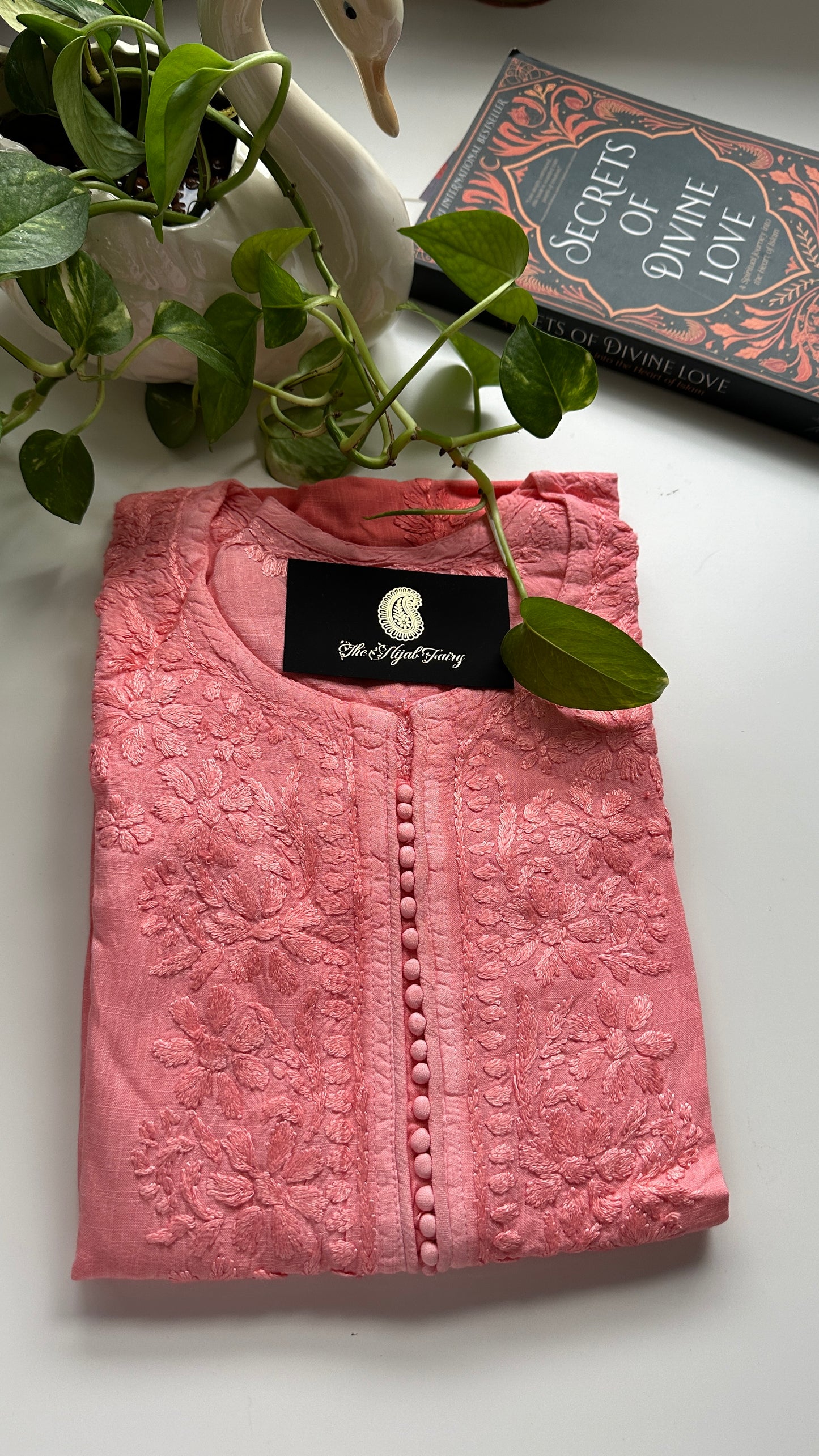 Peach - Ombre Modal Straight Chikankari Kurta