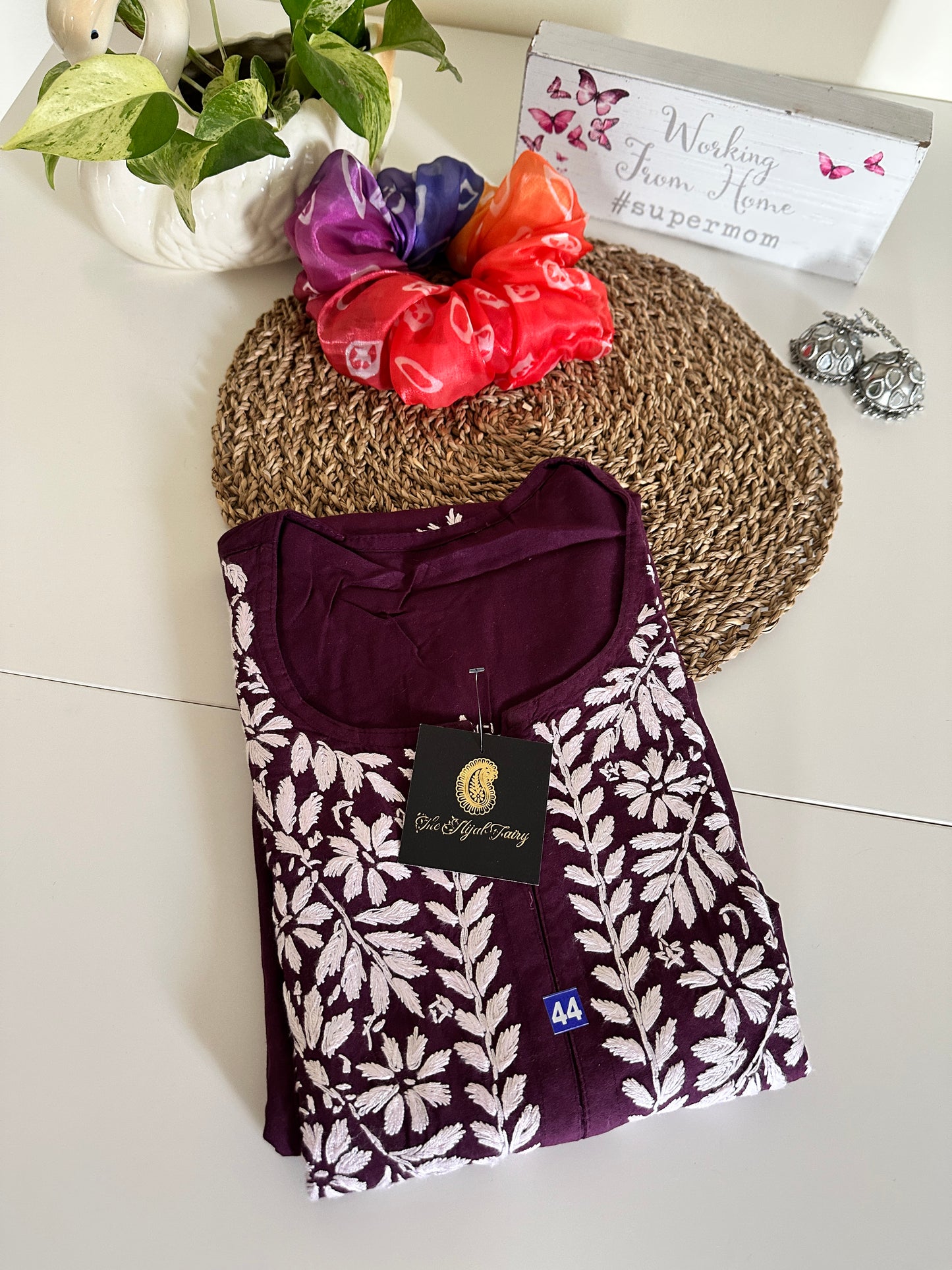 Dark Wine - Modal Straight Kurta
