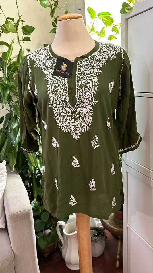 Mehendi Green Modal Short Top