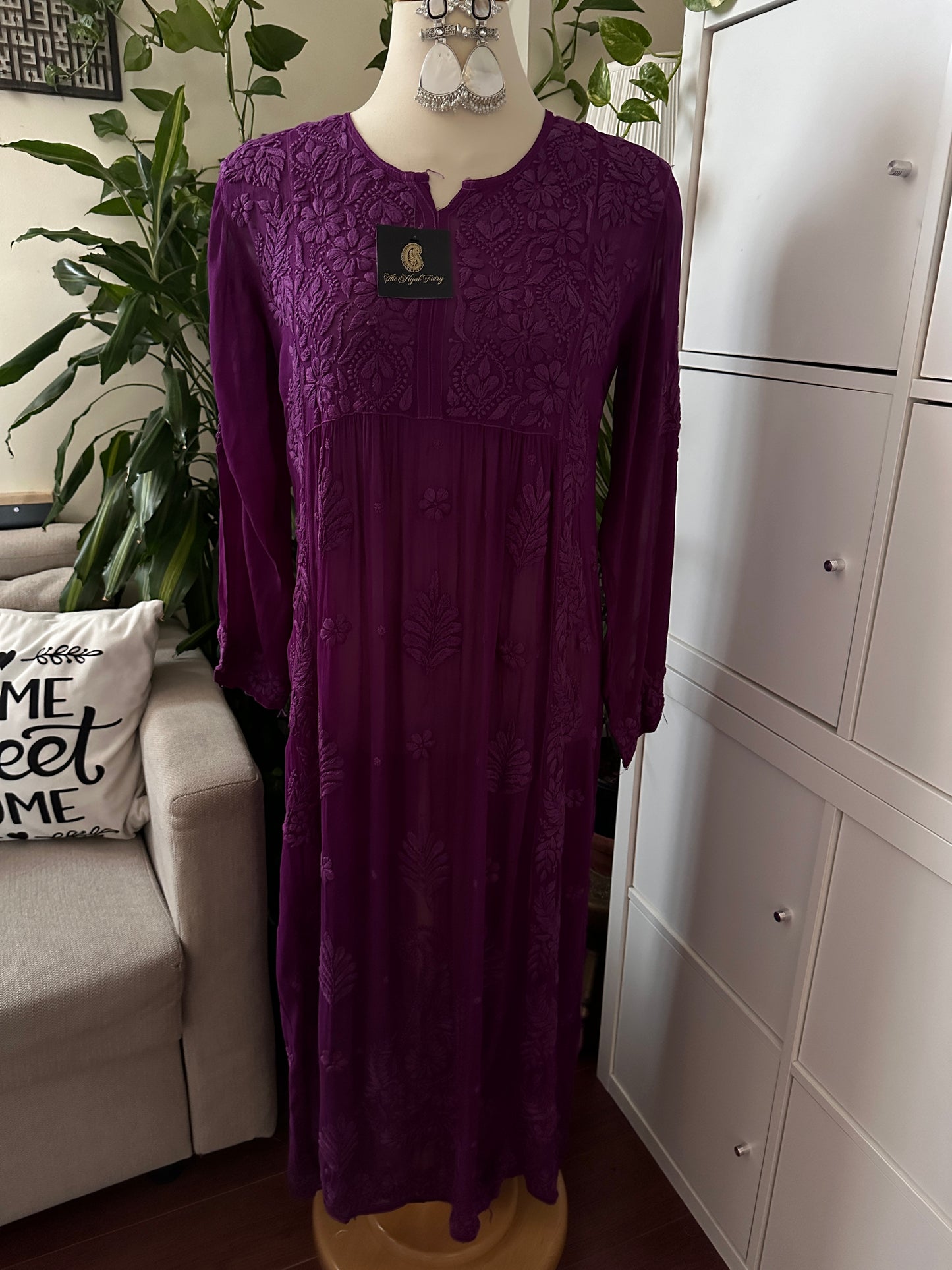 Purple - Premium Viscose Nyra Cut Kurti