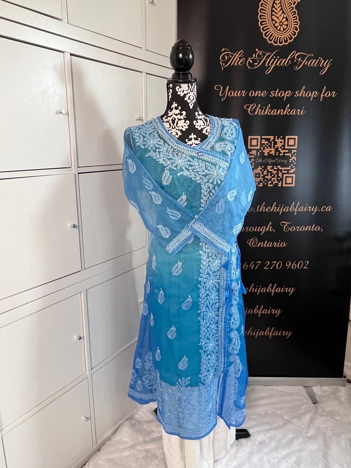 Organza Ombre Angrakha Blue