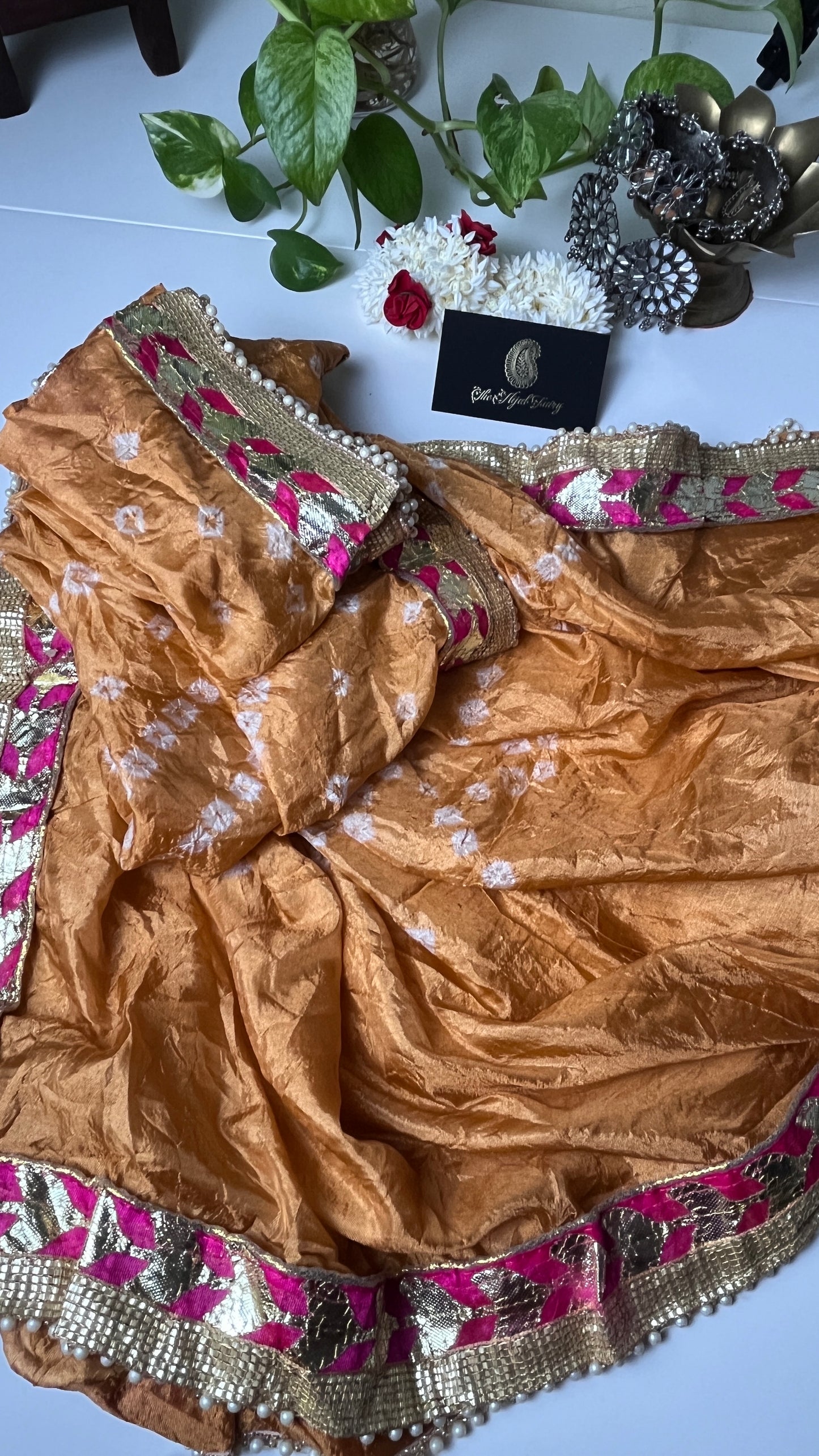 Bandhani Silk Dupatta - The Hijab Fairy