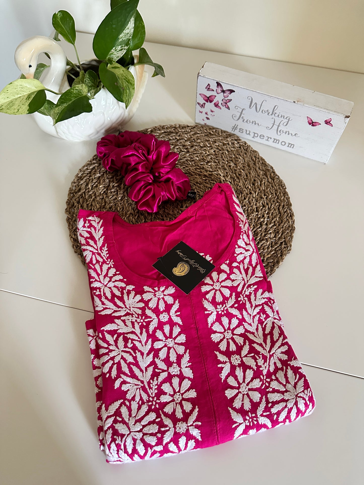Hot Pink - Modal Straight Kurta