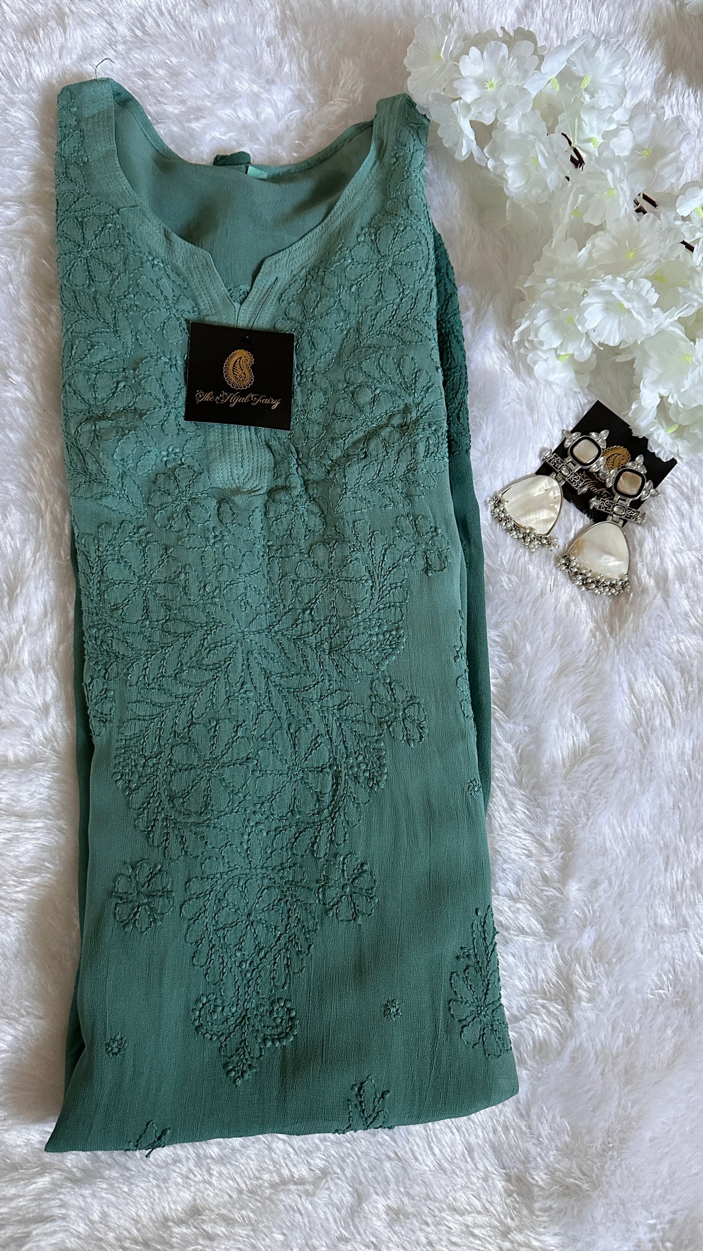 Jade Blue Ombré - Premium Viscose Kurti